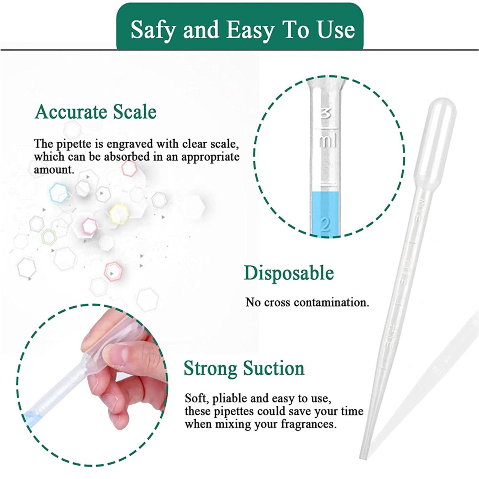 4x100 Pieces Disposable Eye Dropper Transfer Graduated Pipettes Small Home Use 2mL