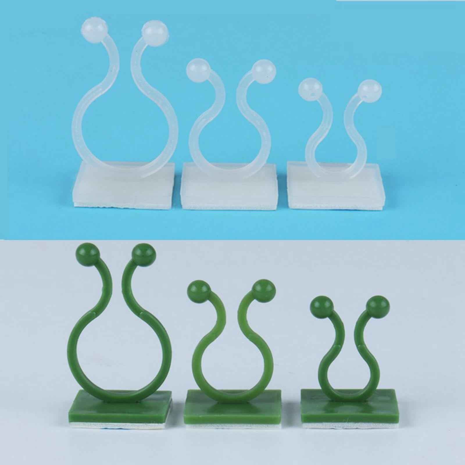 10 Pieces Plant Climbing Wall Fixture Clips Self Adhesive for Decorations Green M
