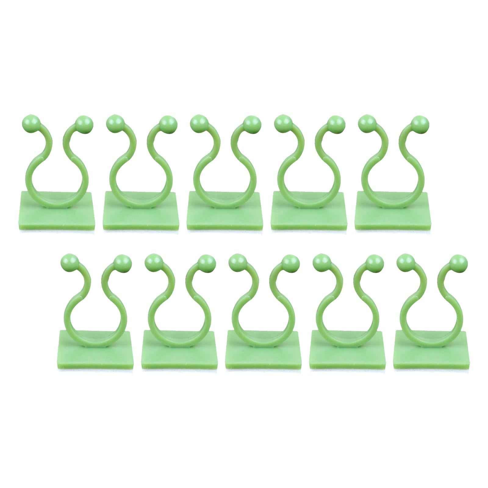 10 Pieces Plant Climbing Wall Fixture Clips Self Adhesive for Decorations Green M