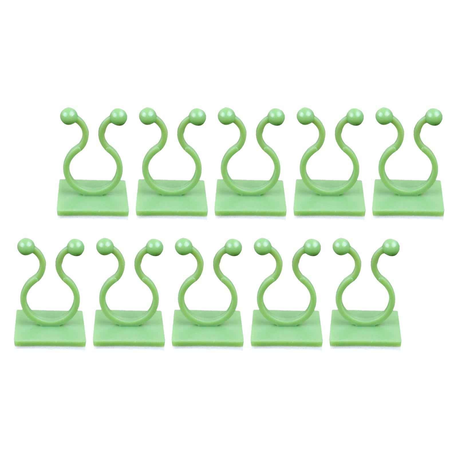 10 Pieces Plant Climbing Wall Fixture Clips Self Adhesive for Decorations Green M