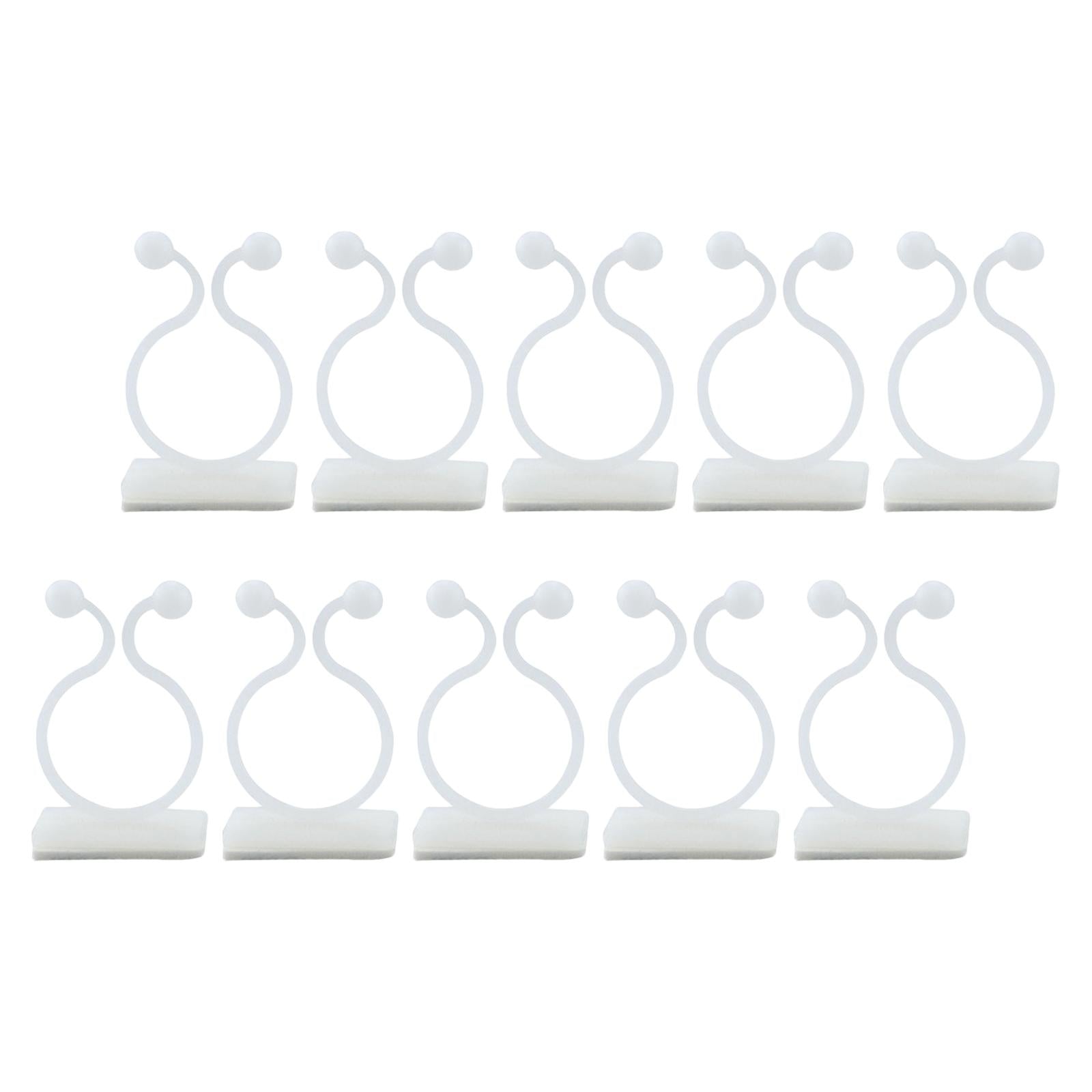 3x10 Pieces Plant Climbing Wall Fixture Clips Self Adhesive for Decorations White L