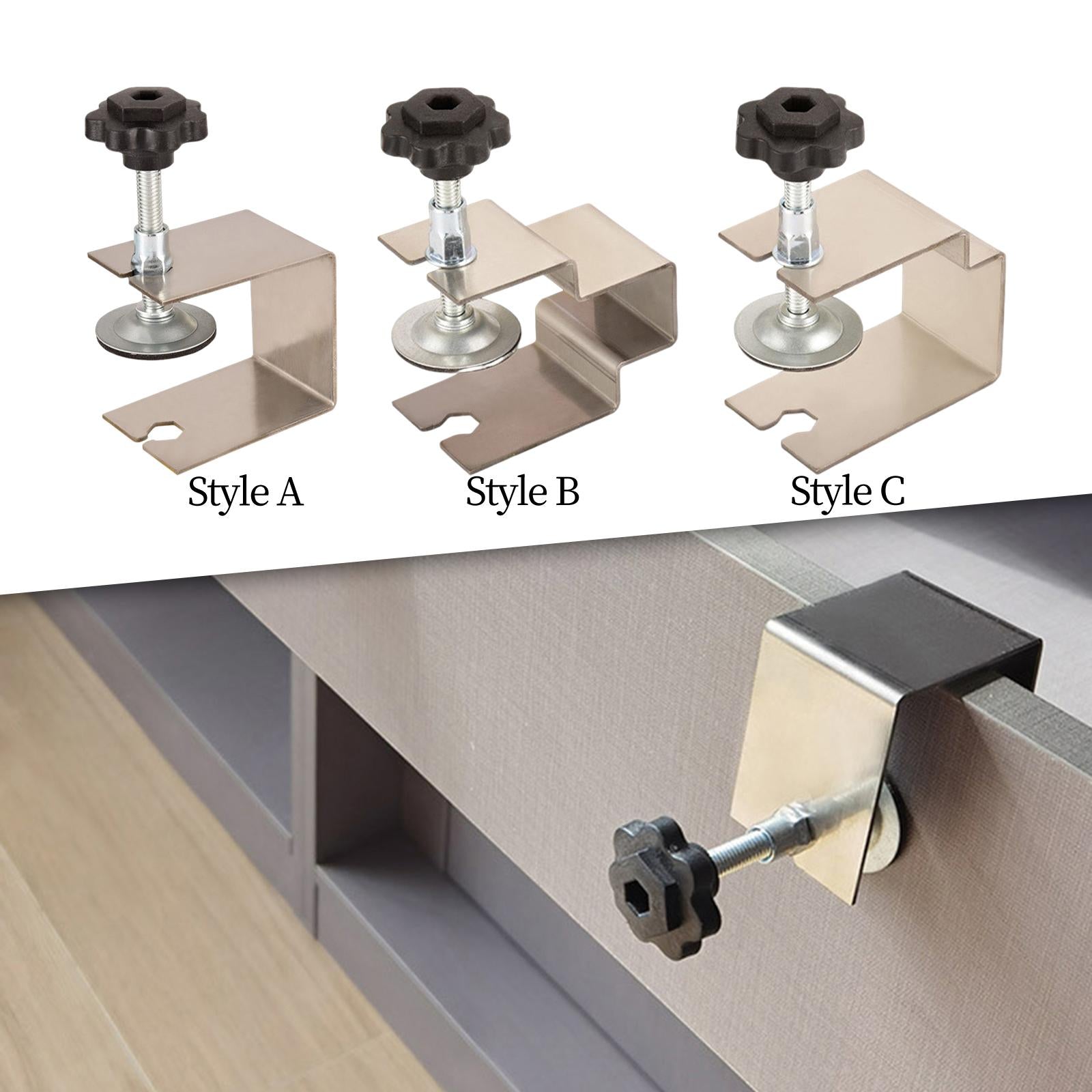 4xCabinet Installation Clamps Jig Tool Stainless Steel Anti Slip Barrier Pad Style A