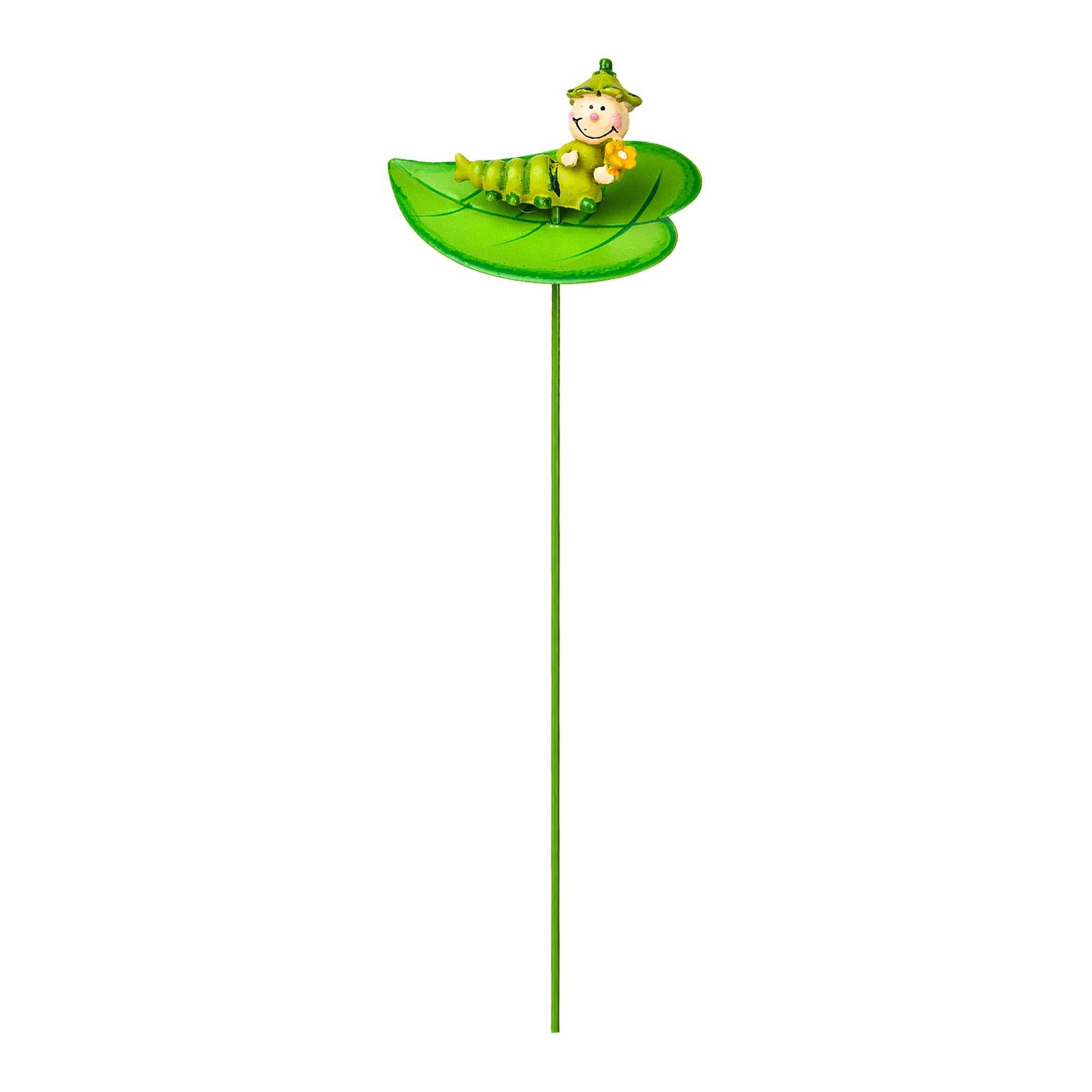 3xmetal flowers Stick Spring Outdoor decor Stake for Garden Bonsai Farms leaf