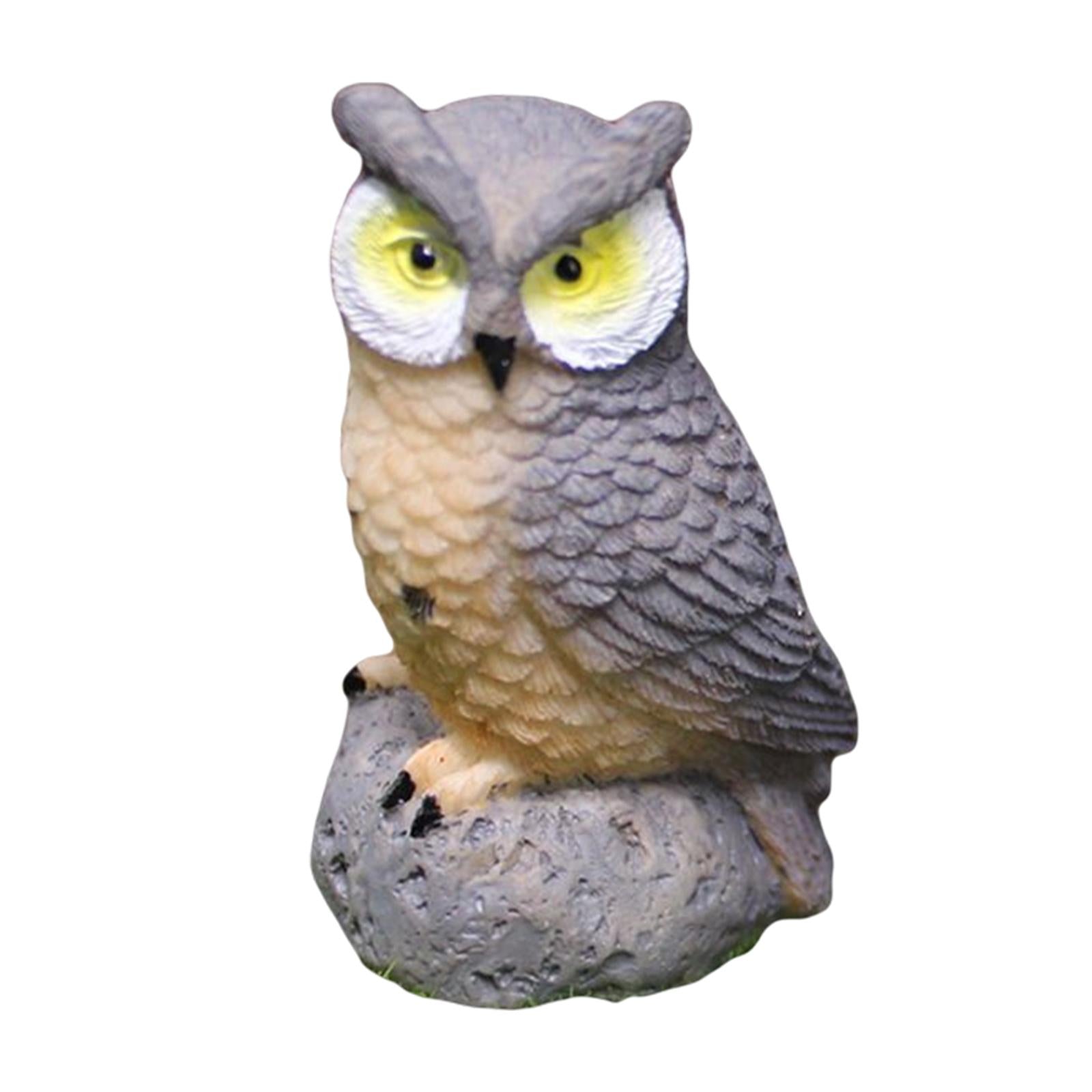 2xMini Owl Resin Miniature Birds for Bonsai Crafts Home Decor Micro Landscape Gray