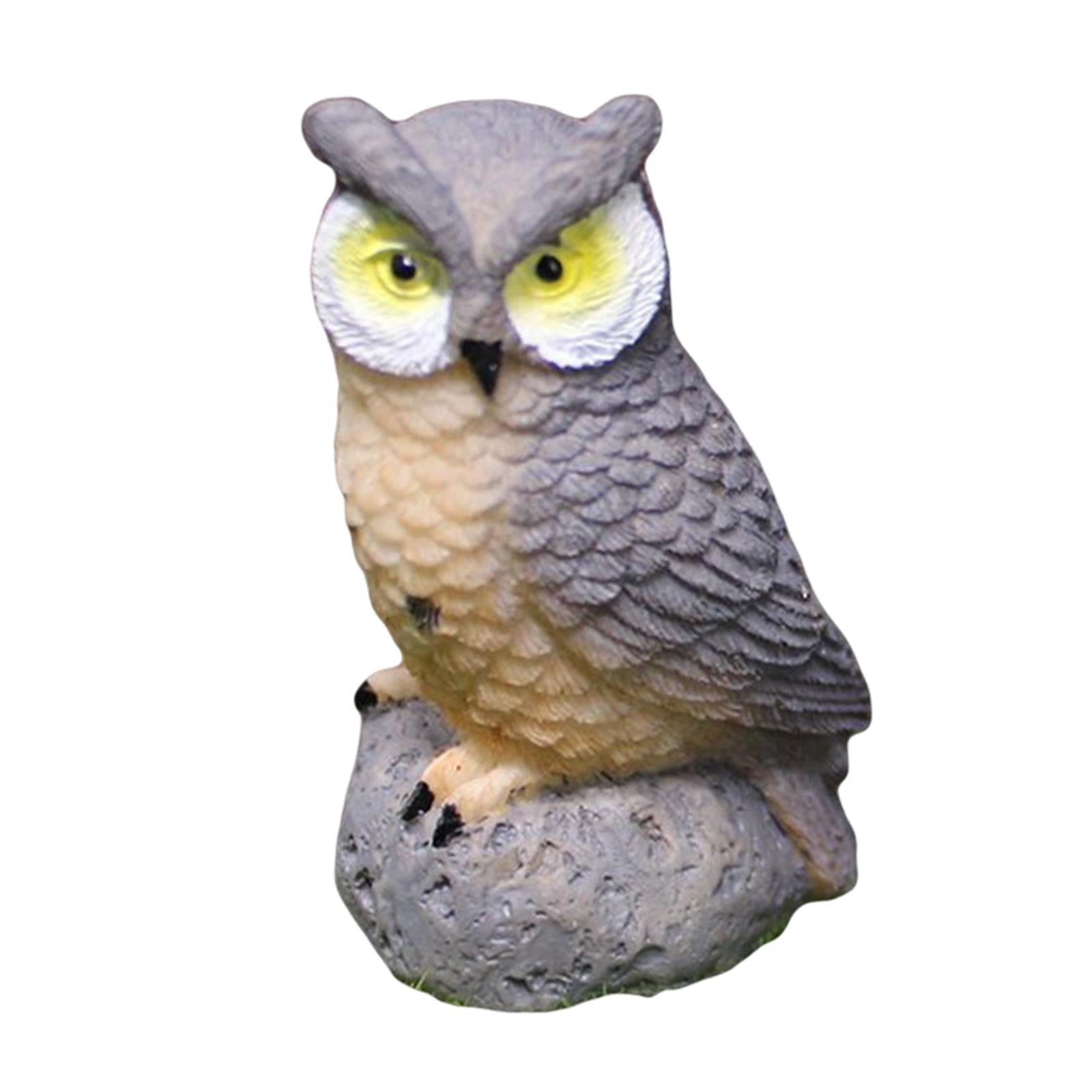 2xMini Owl Resin Miniature Birds for Bonsai Crafts Home Decor Micro Landscape Gray