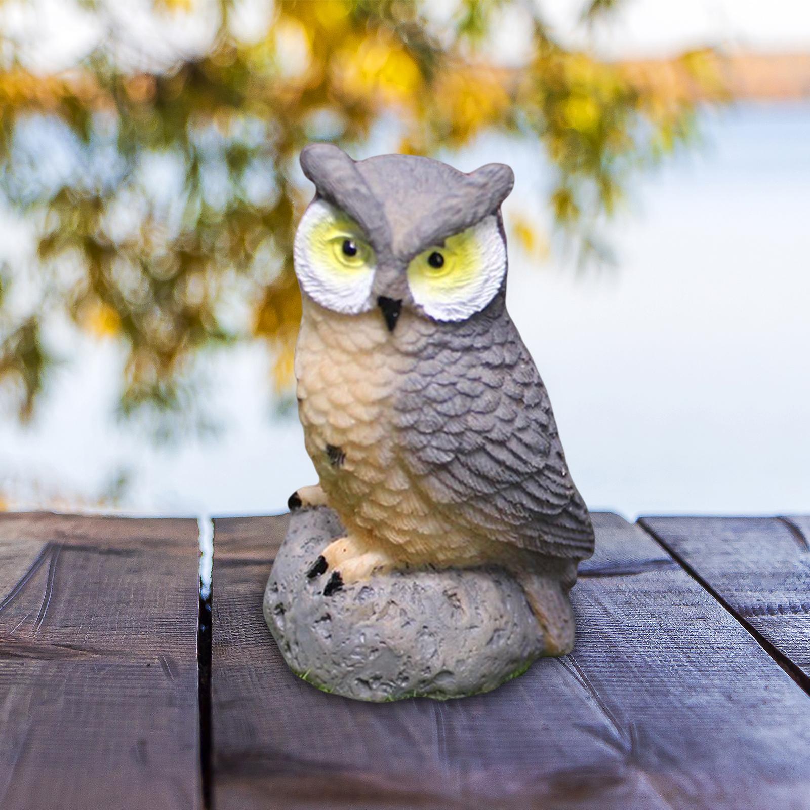 2xMini Owl Resin Miniature Birds for Bonsai Crafts Home Decor Micro Landscape Gray