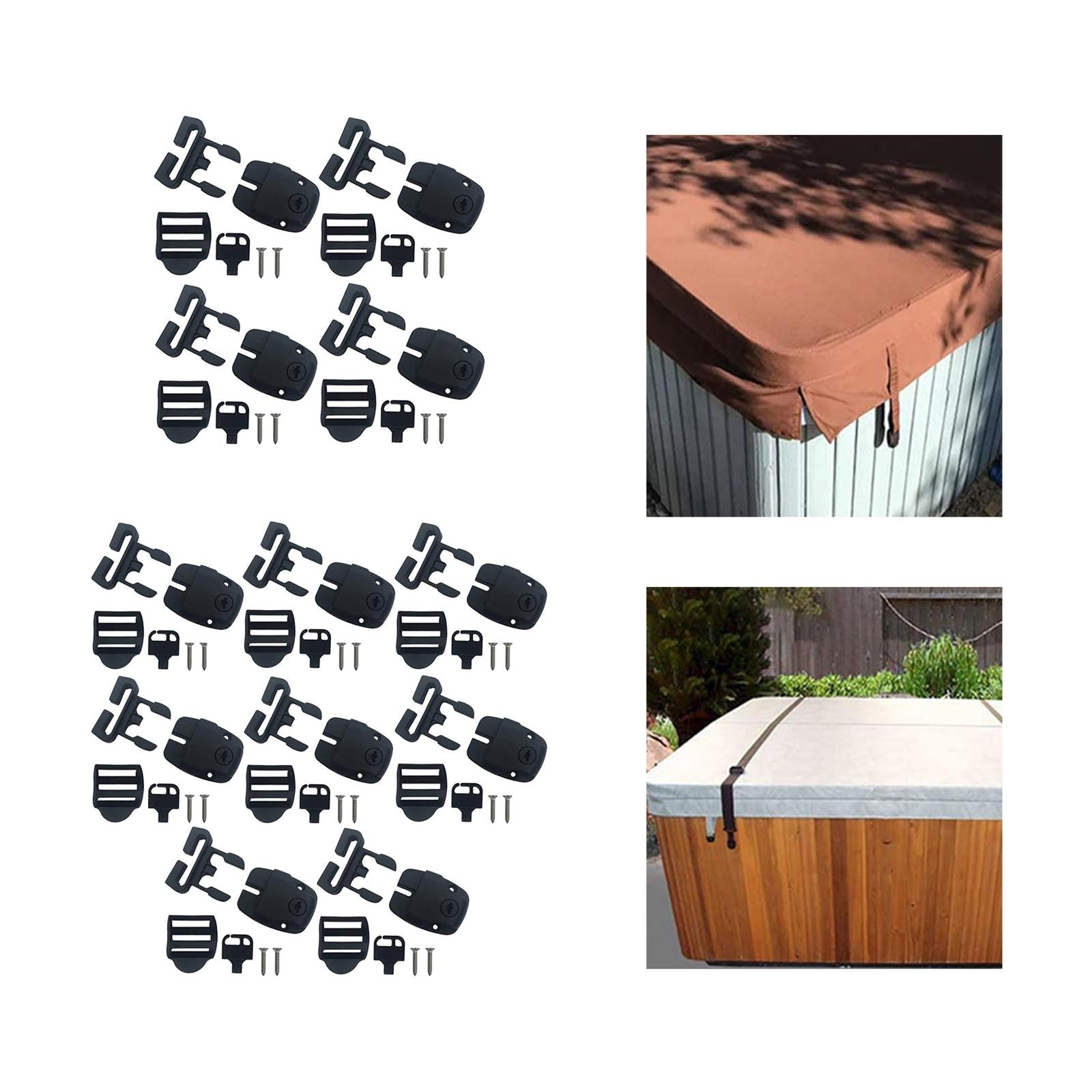 3xSPA Tub Cover Clips Tub Keys Latch Locks Portable SPA Cover Clips Replacement 4pcs