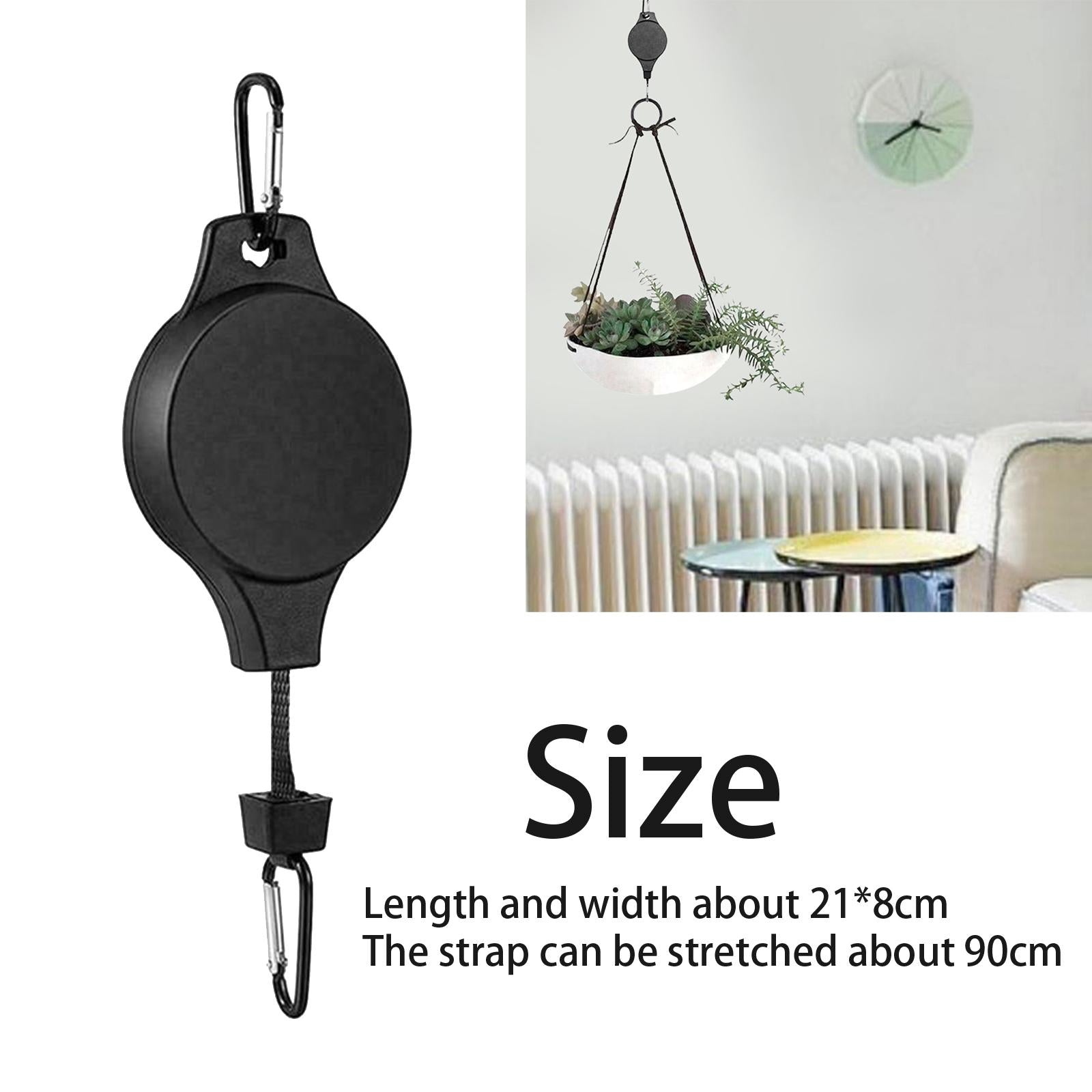 4xPlant Pulley Hanger Hanging Retractable Plant Hanger for Garage garden black 