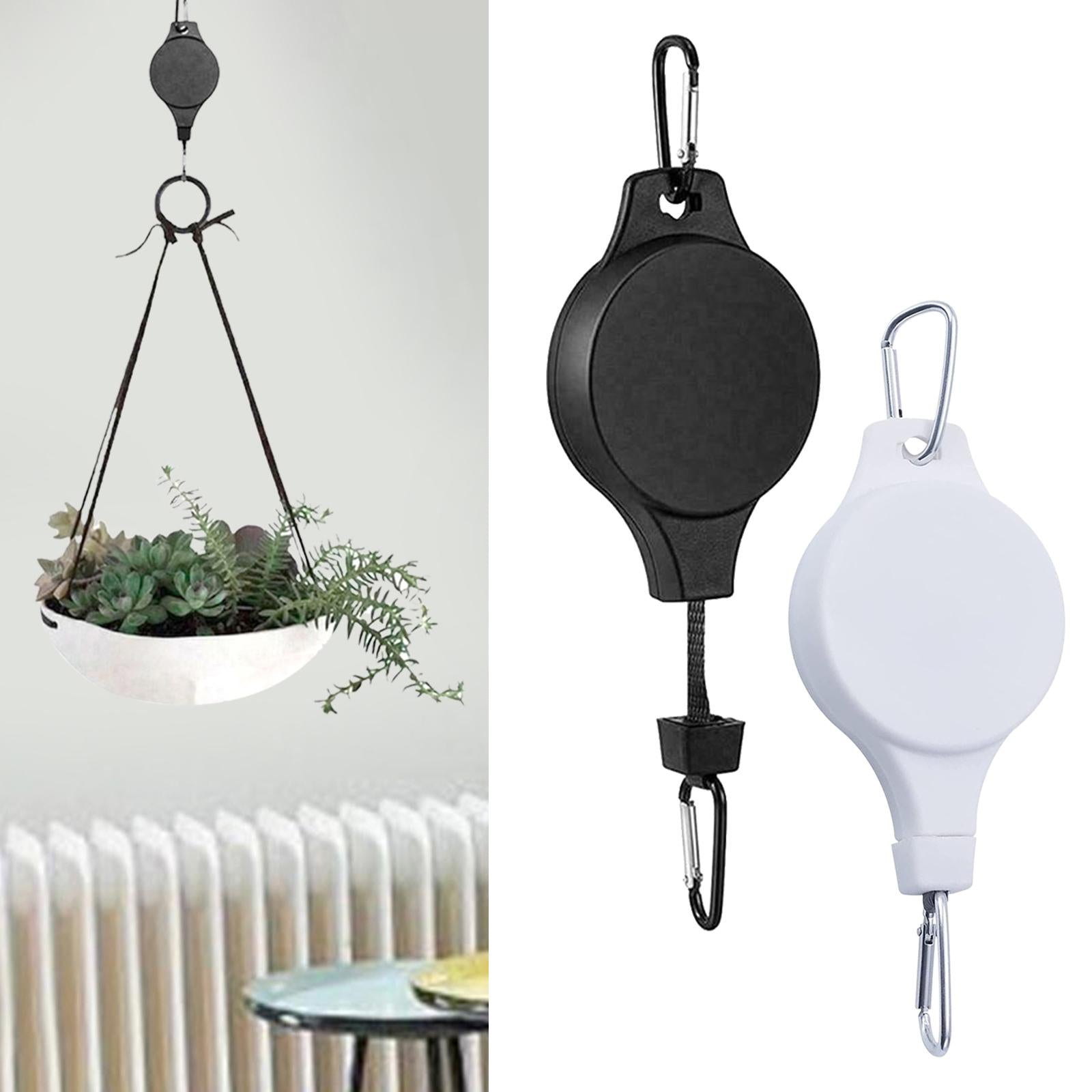 4xPlant Pulley Hanger Hanging Retractable Plant Hanger for Garage garden black 