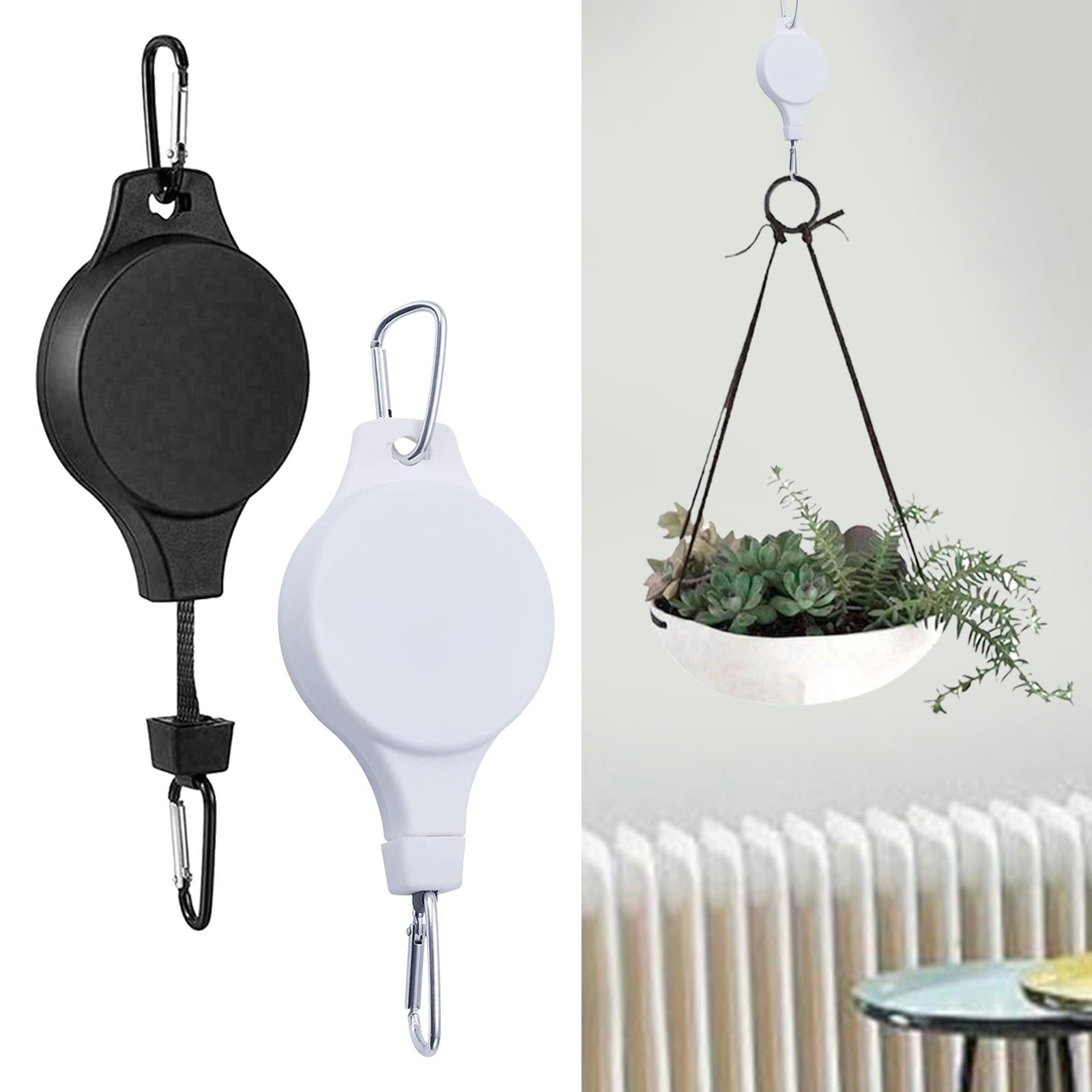 4xPlant Pulley Hanger Hanging Retractable Plant Hanger for Garage garden black 