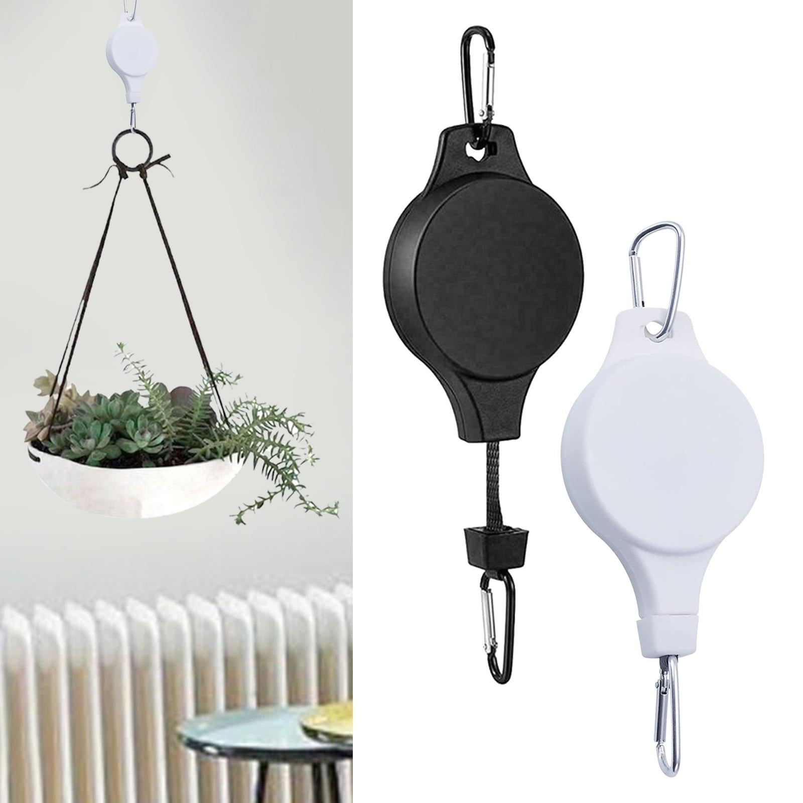 4xPlant Pulley Hanger Hanging Retractable Plant Hanger for Garage garden black 