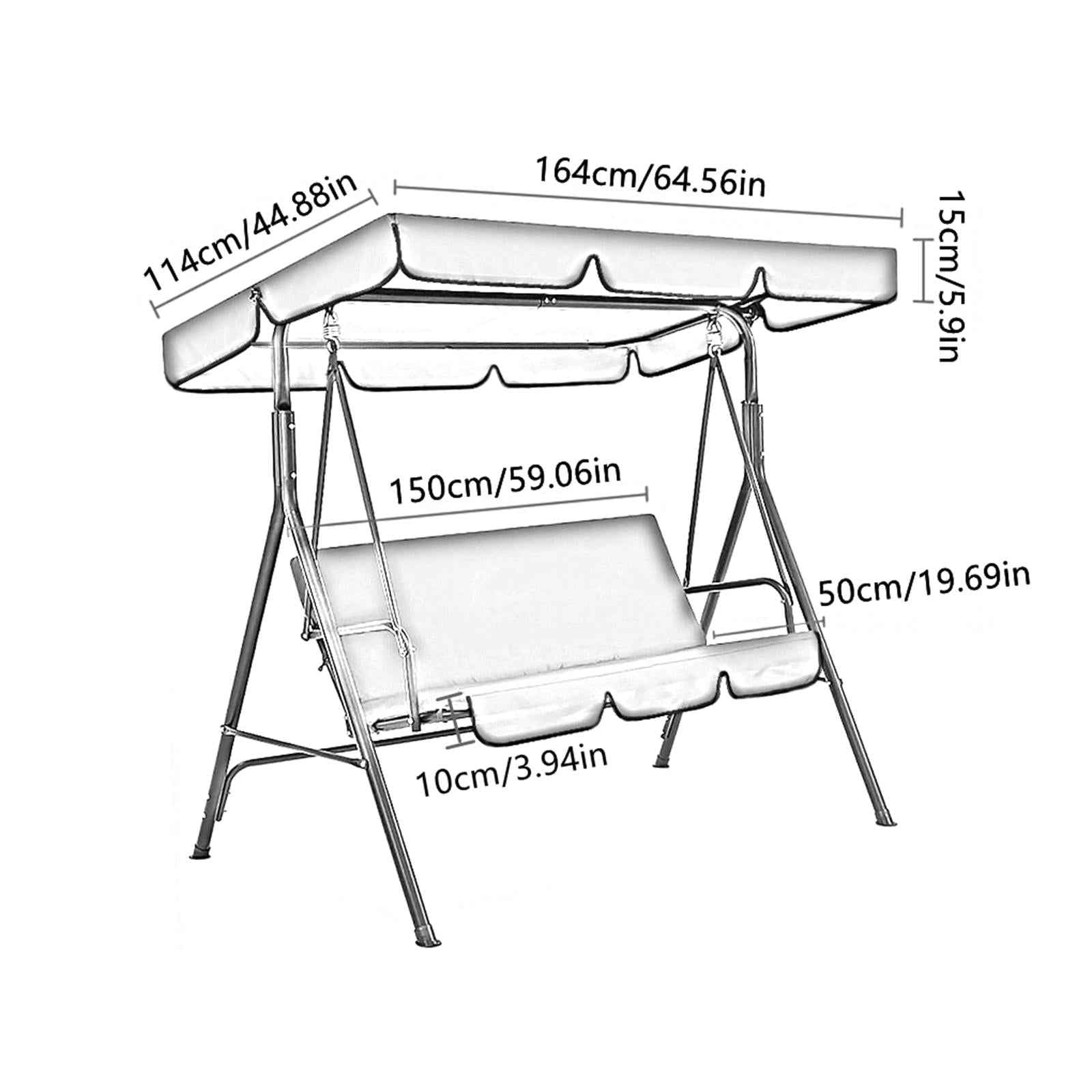 Patio Swing Canopy Durable Swing Seat Top Cover for Outdoor Porch Seat Swing Dark Green