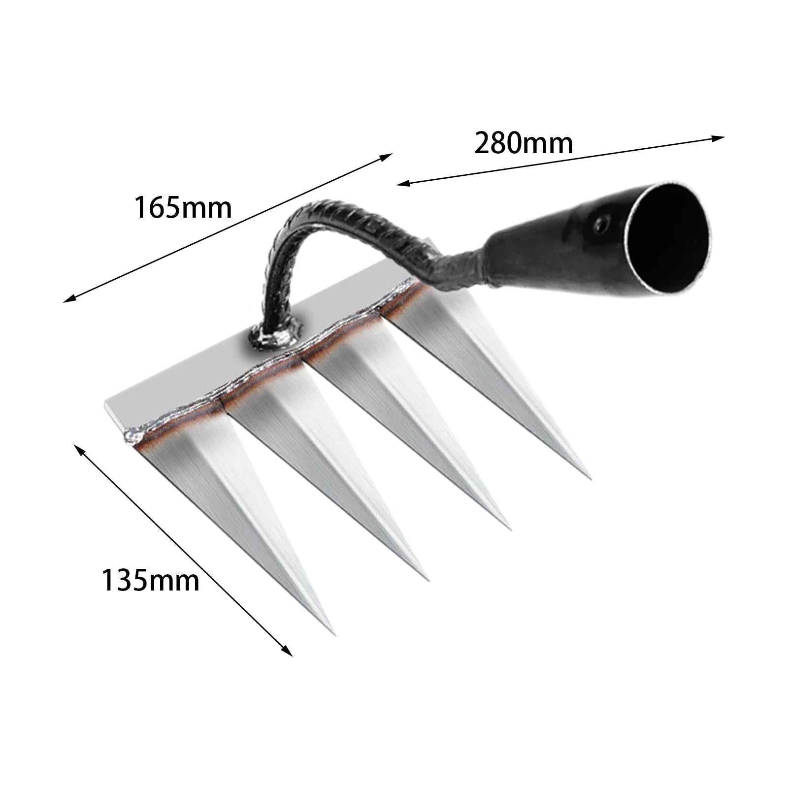 Weeding Removal Rake Grasping Raking Garden Rake for Farm Backyard Gardening 4 Tines