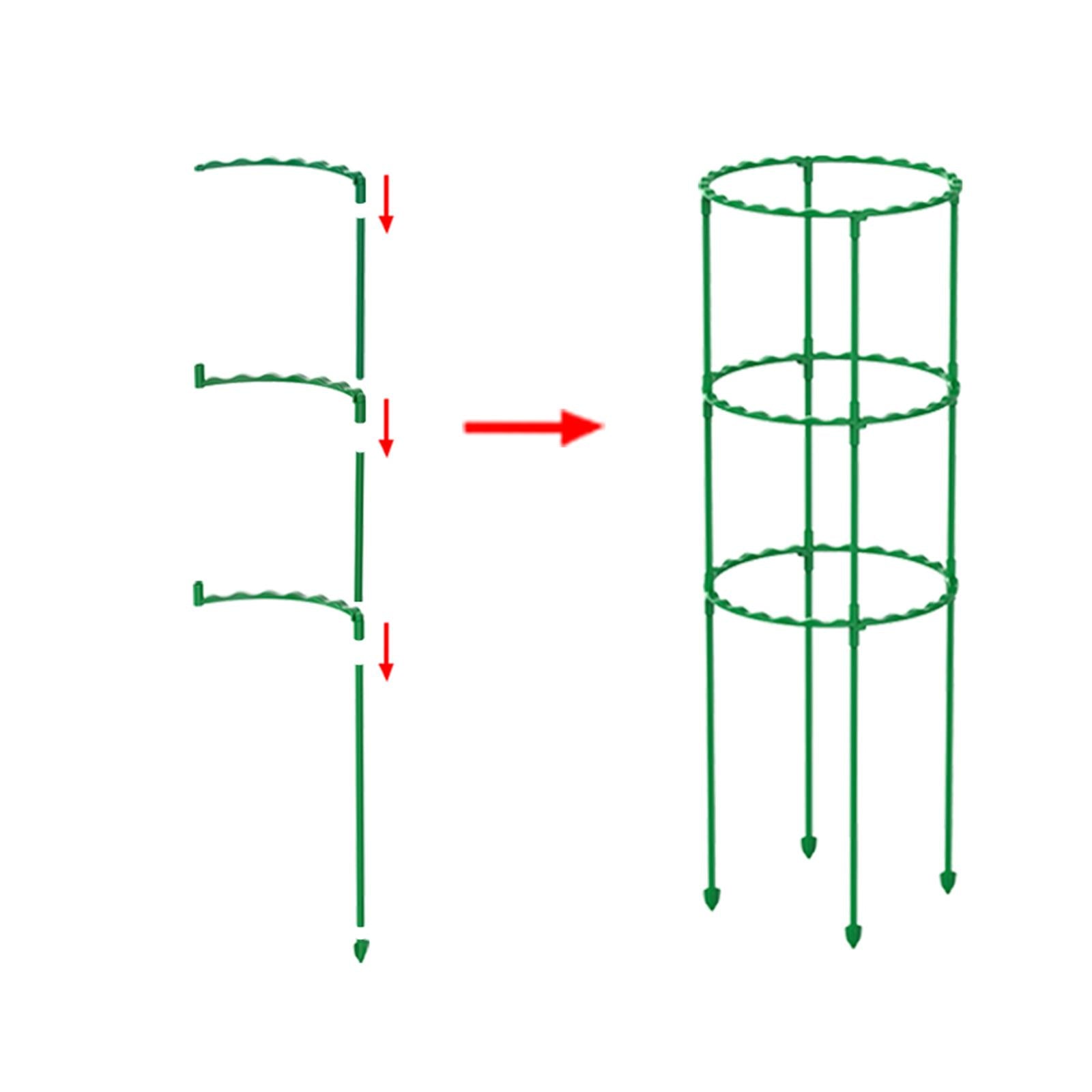 2xTomato Growing Cage Garden Plant Support Stakes for Potted Plants Vines Pots 15cm