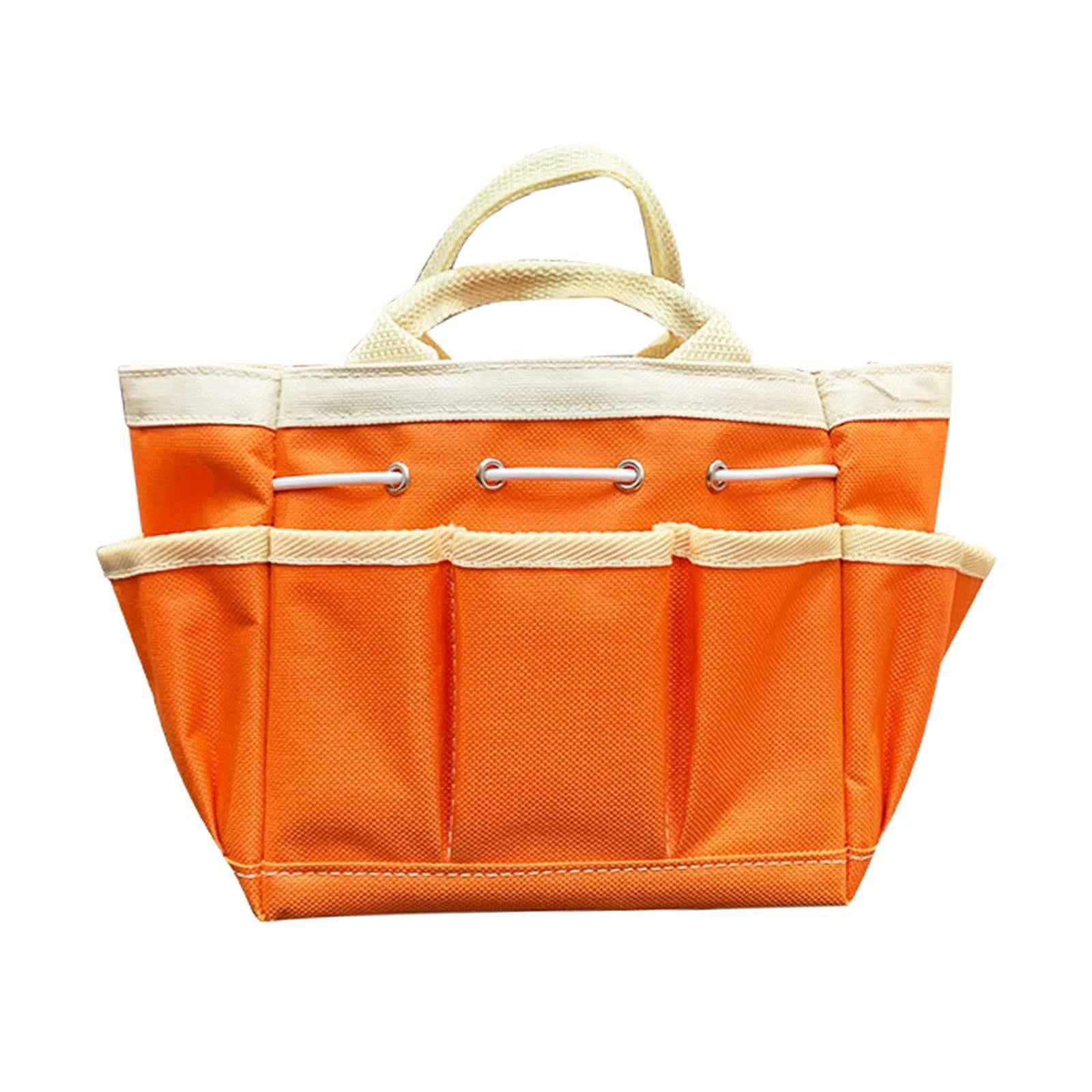 Garden Tool Bag Heavy Duty Wear Resistant Oxford Bag for Outdoor Garden Yard Orange