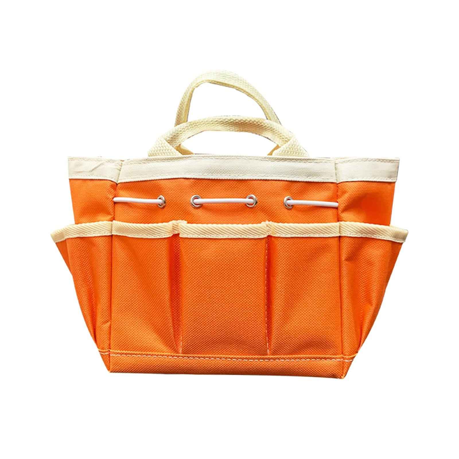 Garden Tool Bag Heavy Duty Wear Resistant Oxford Bag for Outdoor Garden Yard Orange