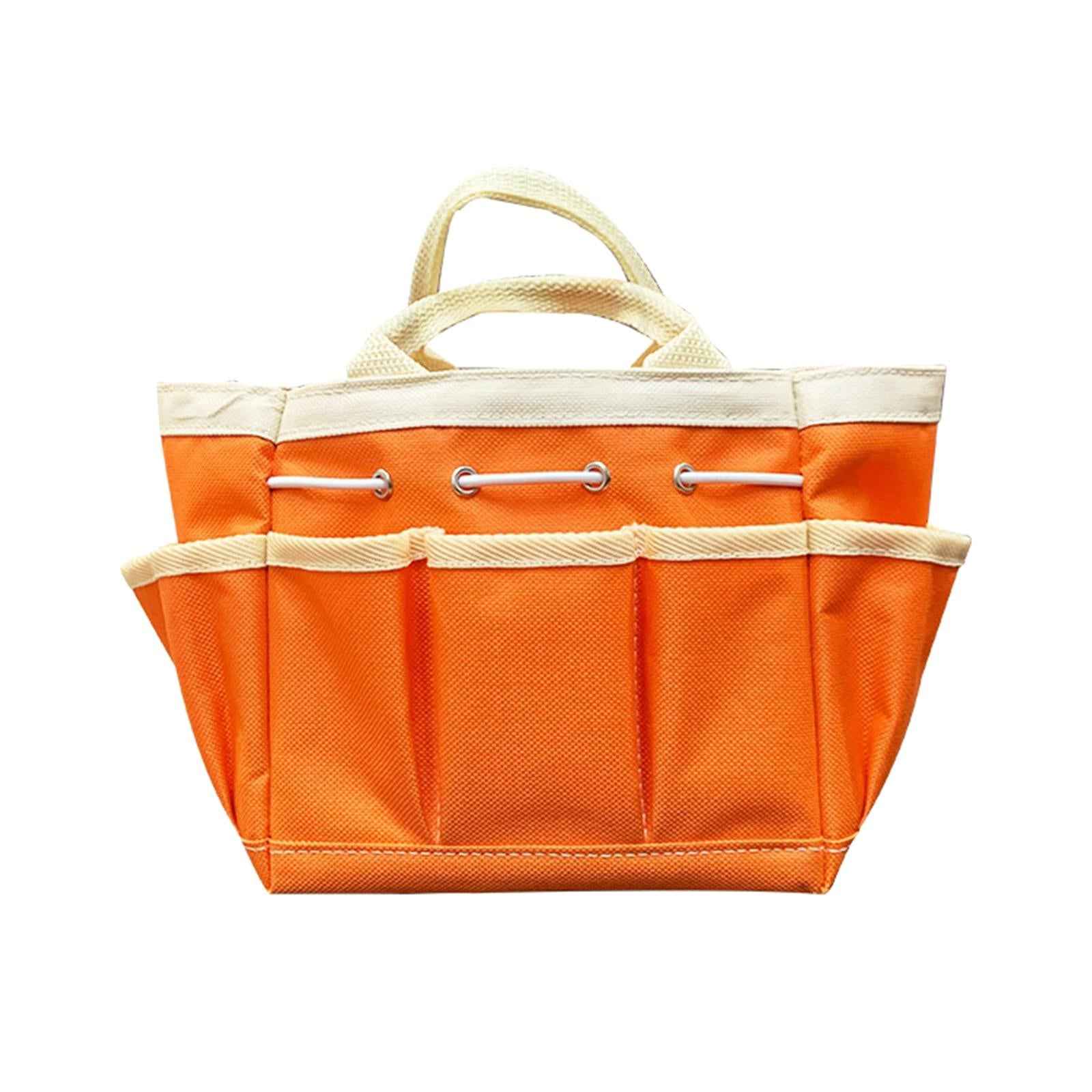 Garden Tool Bag Heavy Duty Wear Resistant Oxford Bag for Outdoor Garden Yard Orange