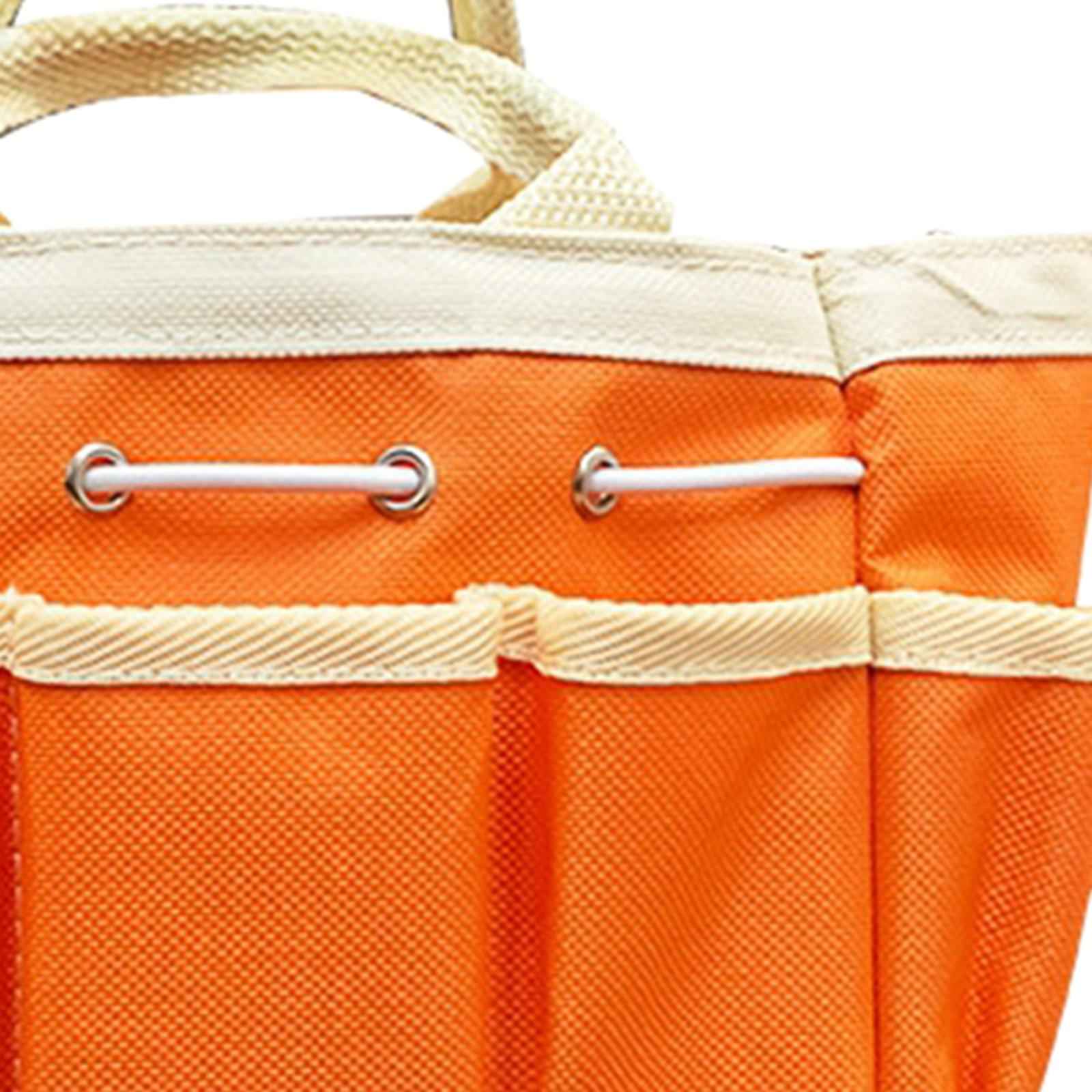 Garden Tool Bag Heavy Duty Wear Resistant Oxford Bag for Outdoor Garden Yard Orange