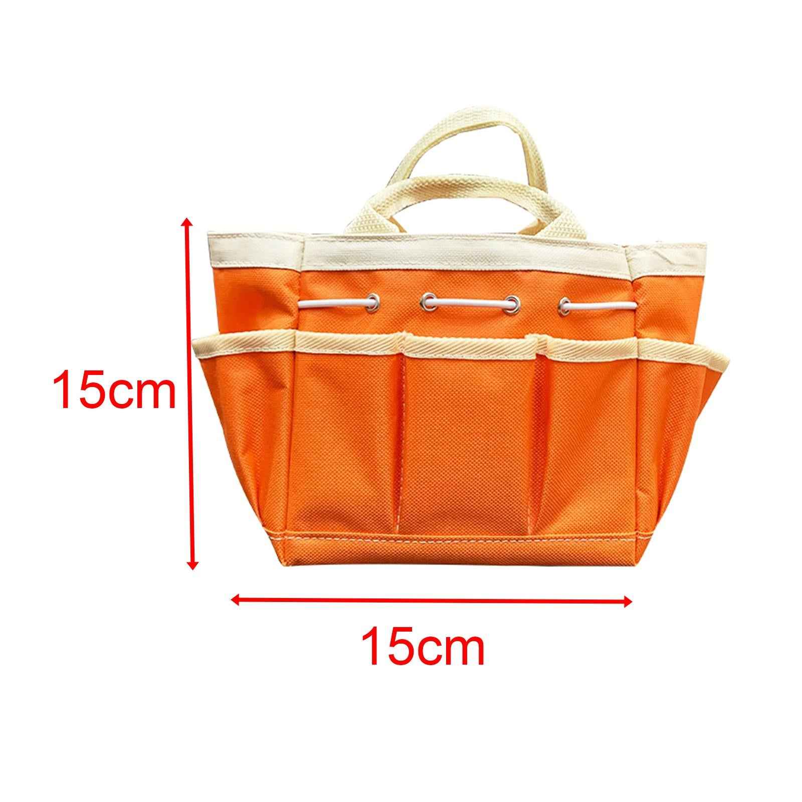 Garden Tool Bag Heavy Duty Wear Resistant Oxford Bag for Outdoor Garden Yard Orange