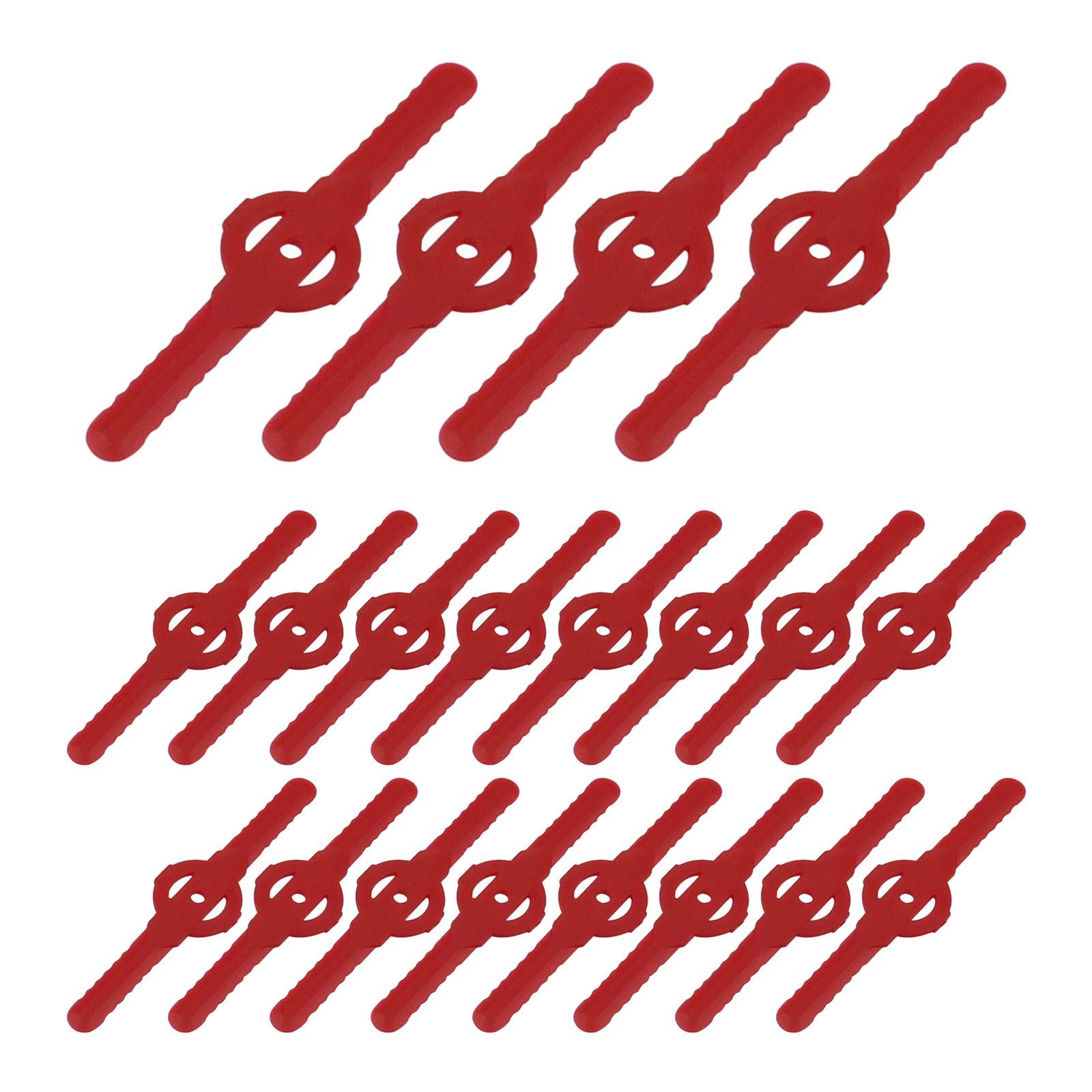 3x20 Pieces Blades Set Trimmer Blades Head for Cordless Grass Trimmer Strimmer red