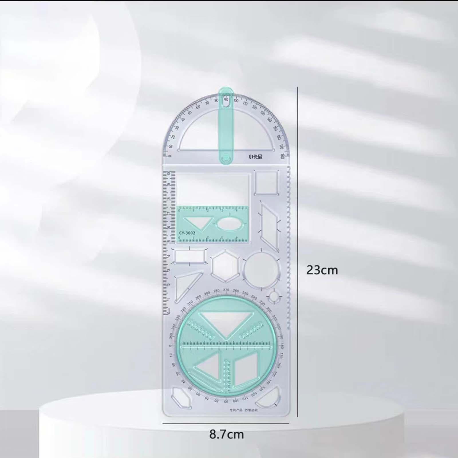 2xGeometric Ruler Drawing Ruler Measuring Stencil for Artists Sewing Office