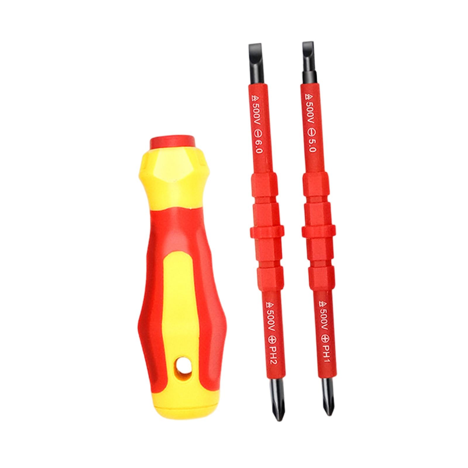 4xInsulated Screwdriver Set Slotted and Square Tips for RC Car Computer Repair