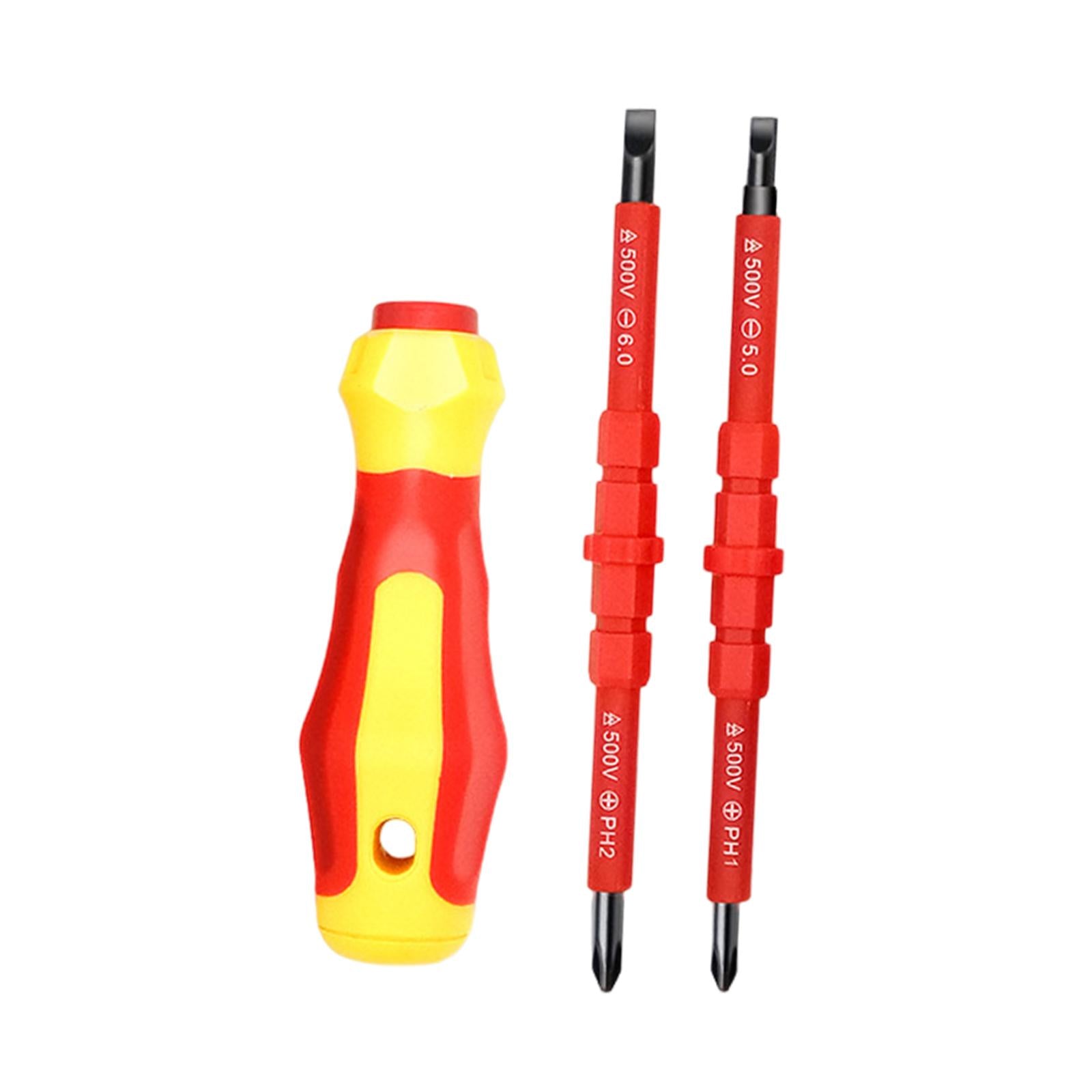 2xInsulated Screwdriver Set Slotted and Square Tips for RC Car Computer Repair
