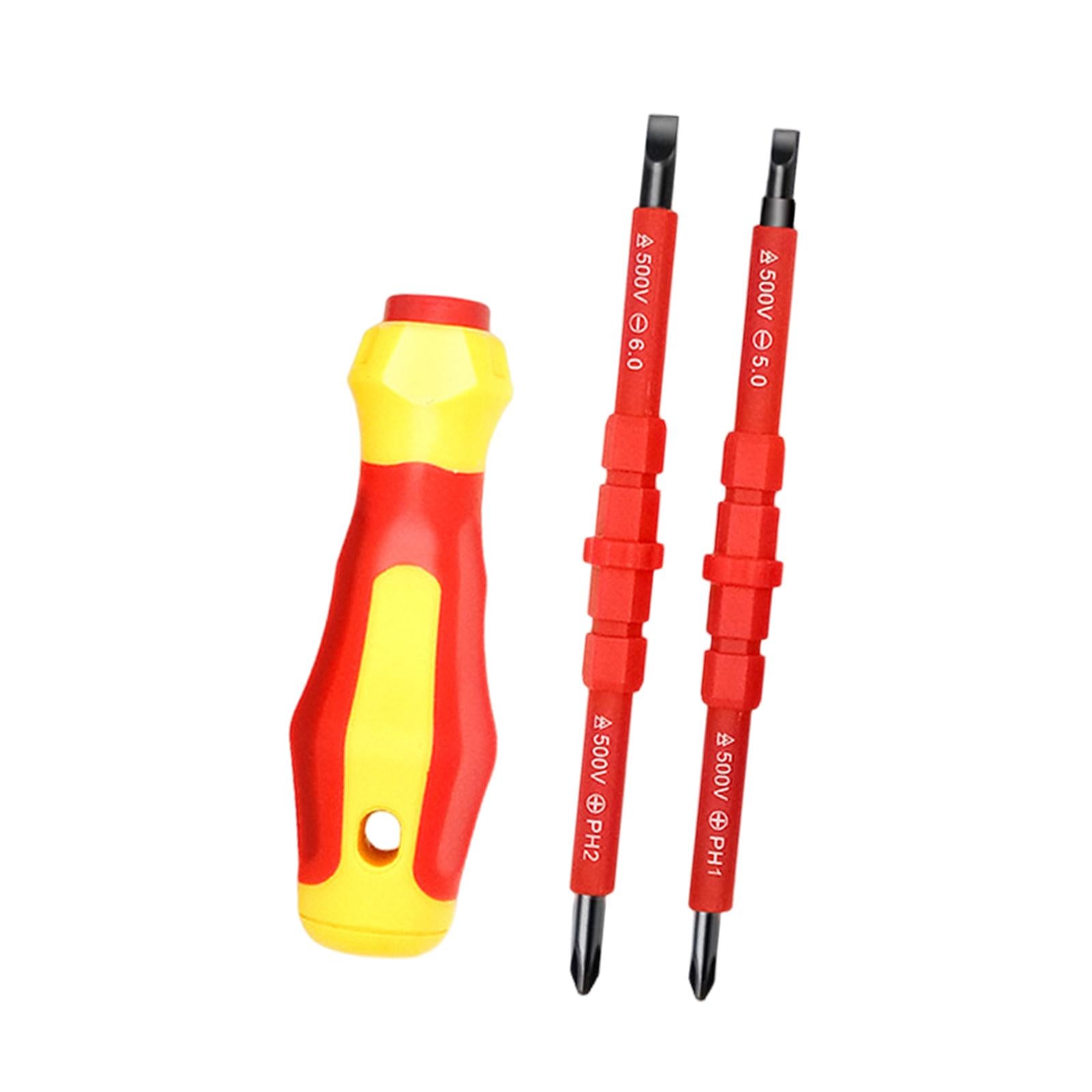 4xInsulated Screwdriver Set Slotted and Square Tips for RC Car Computer Repair