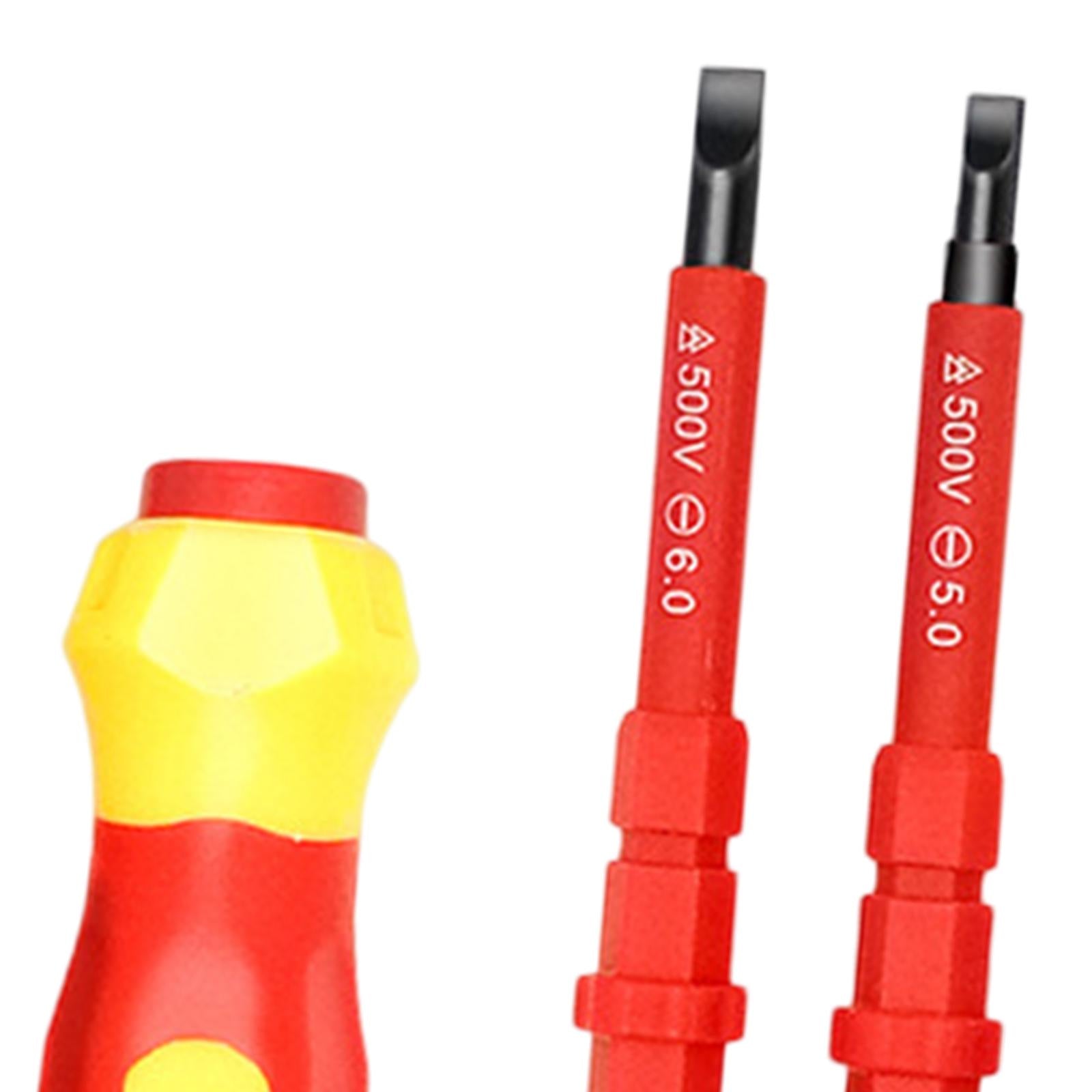 2xInsulated Screwdriver Set Slotted and Square Tips for RC Car Computer Repair