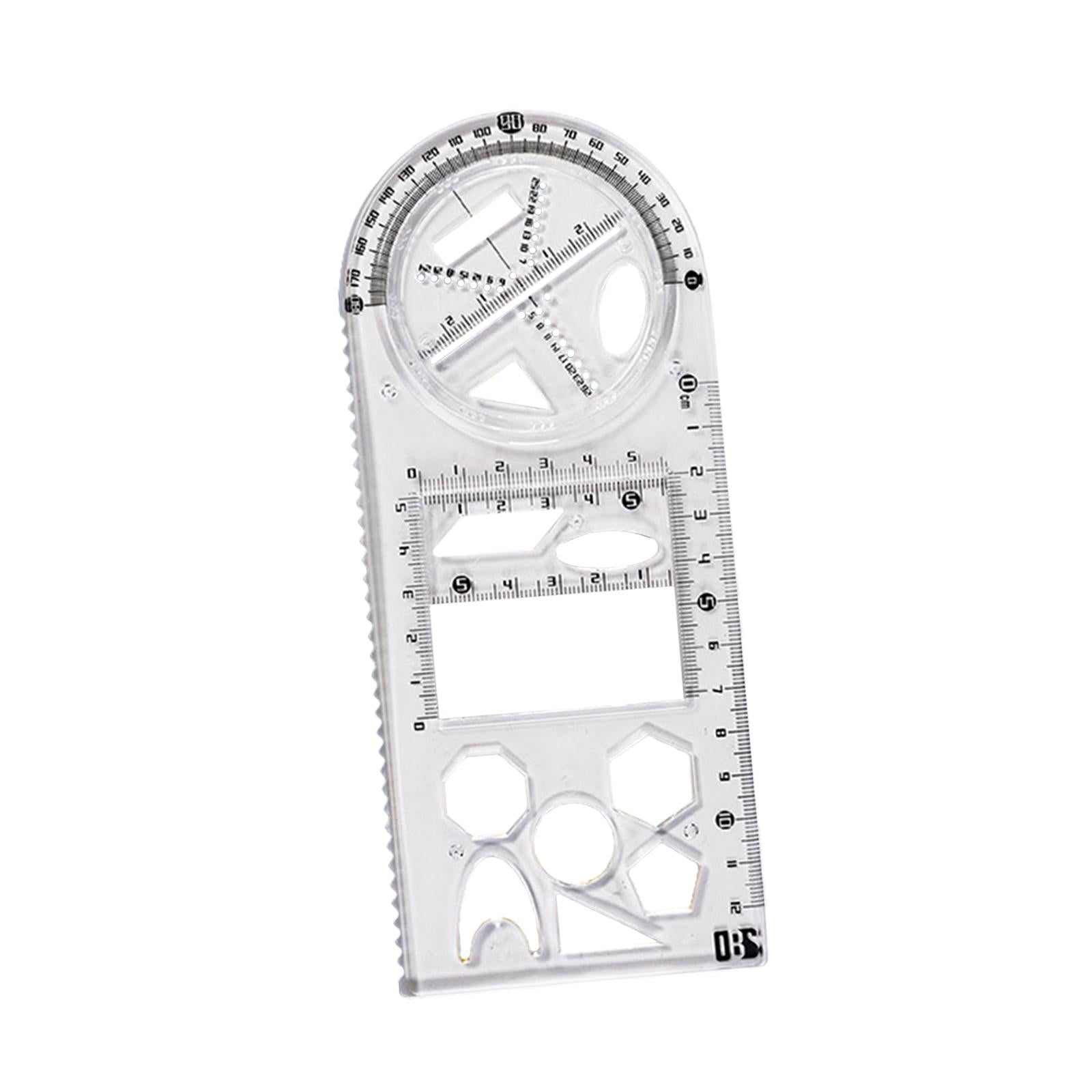 3xGeometric Ruler Craft Drawing Rulers for Designing Sketching Office Supplies Style B