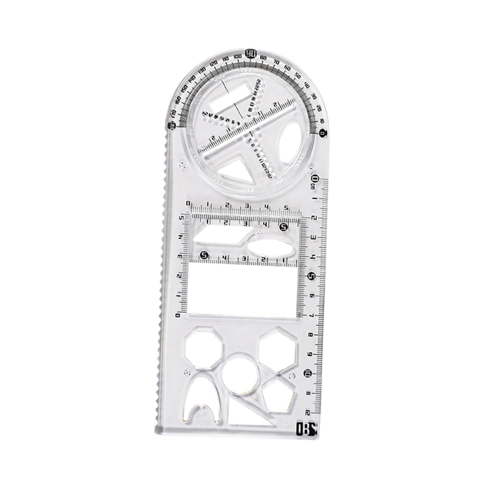 3xGeometric Ruler Craft Drawing Rulers for Designing Sketching Office Supplies Style B