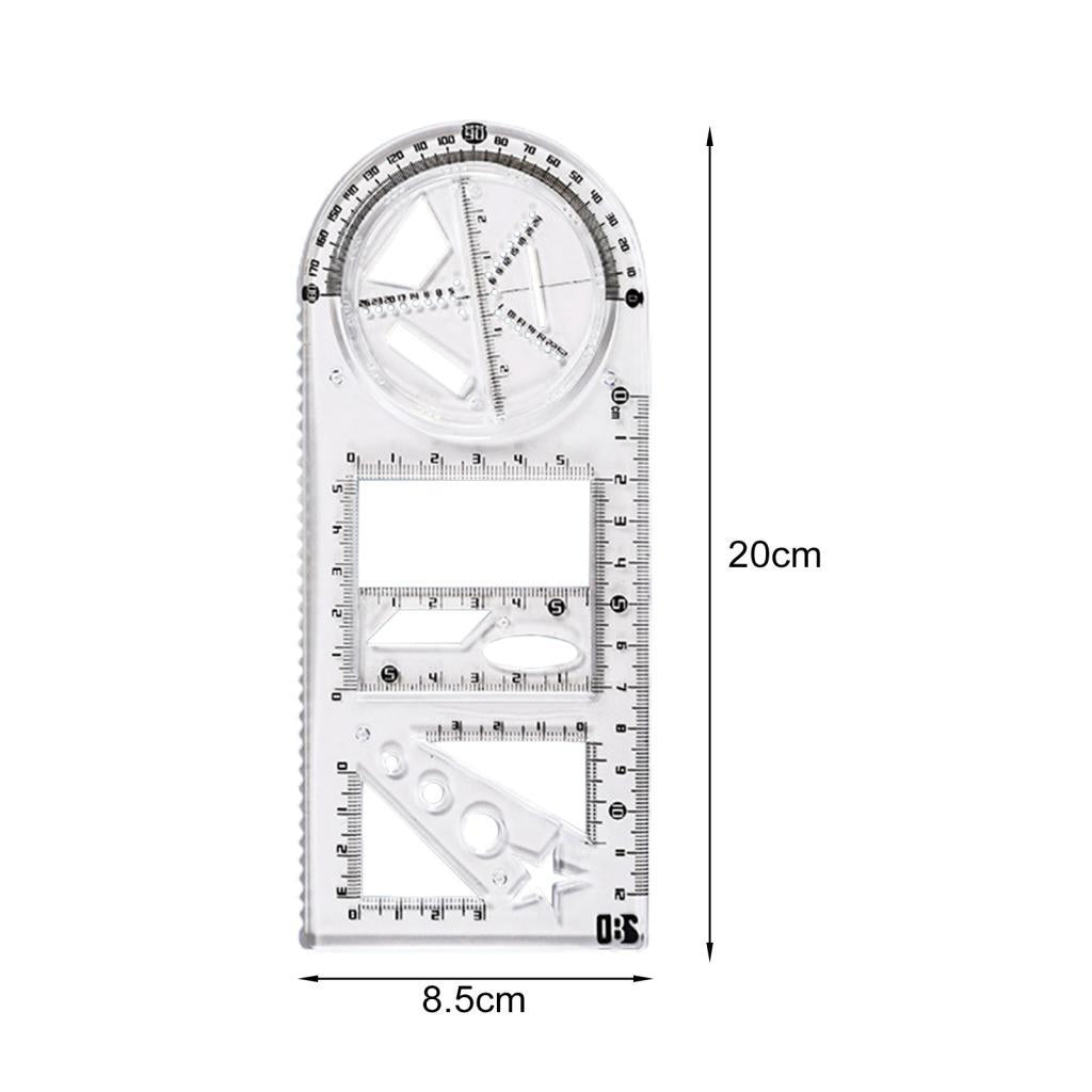 3xGeometric Ruler Craft Drawing Rulers for Designing Sketching Office Supplies Style C
