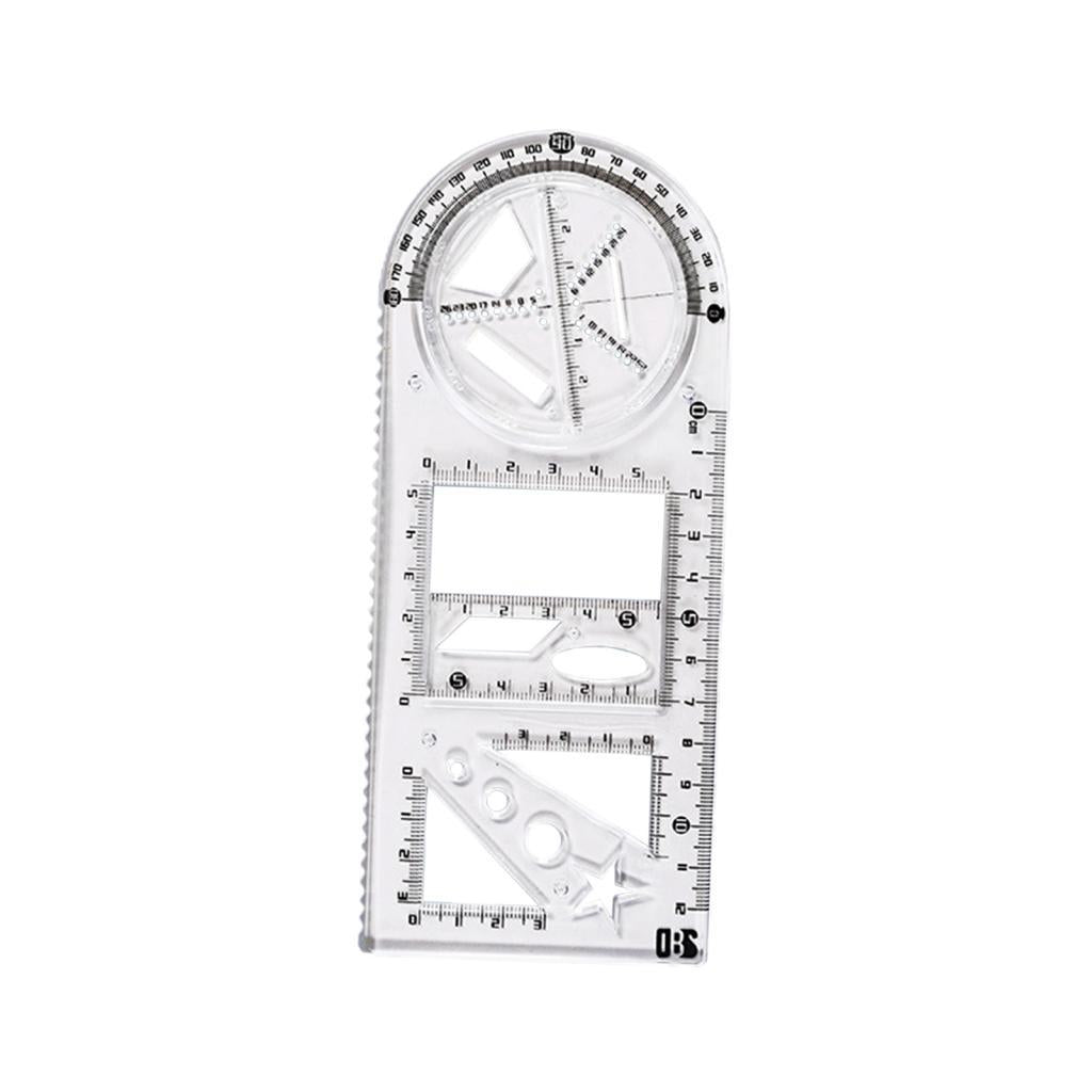 2xGeometric Ruler Craft Drawing Rulers for Designing Sketching Office Supplies Style C