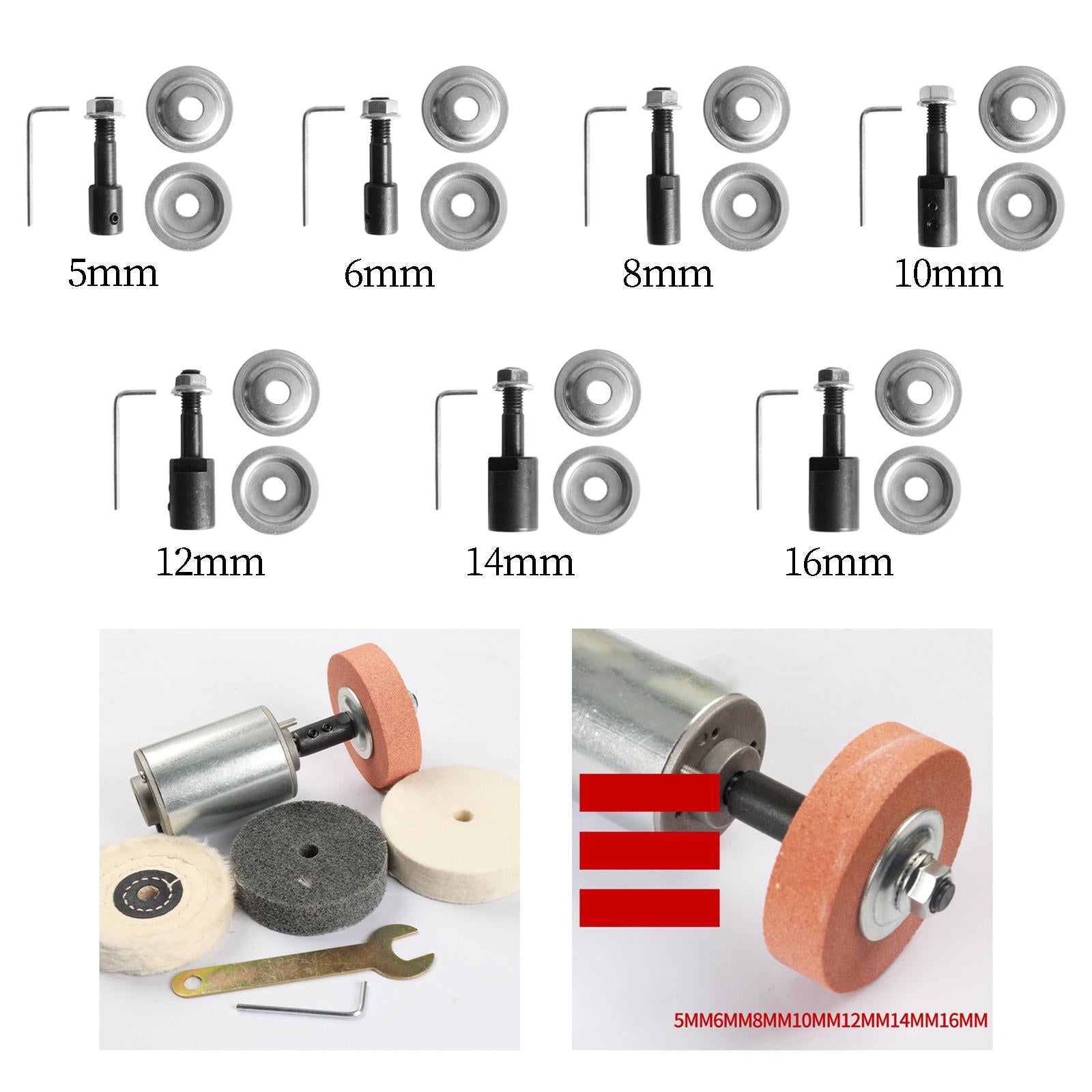 6xGrinding Wheel Shaft Buffing Arbor Threaded Shaft for Hair Wheel Fiber Wheel 5mm 85g