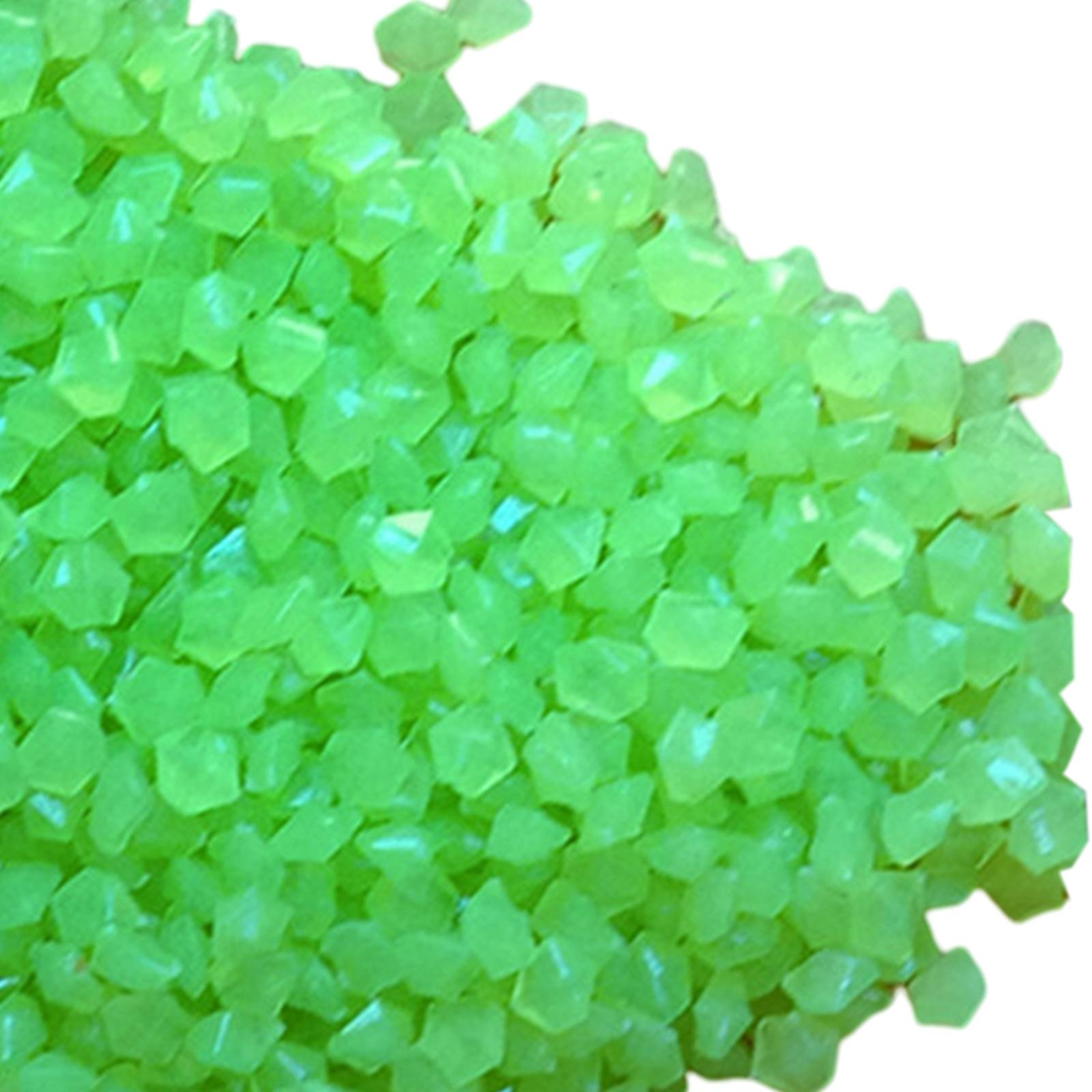 6x3-5mm Resin Glow in A Dark Pebbles Rocks Sand Accessory for Potted Plant Decor Green 50g