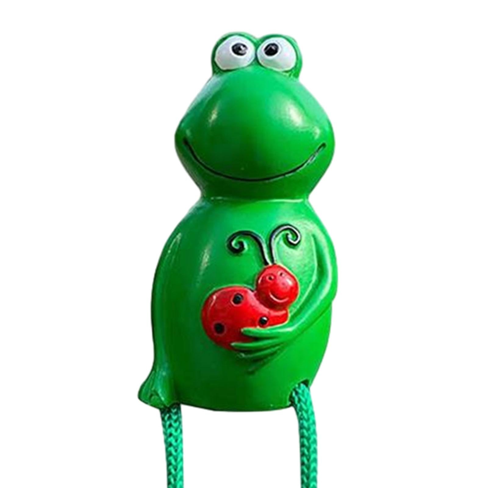 3xFrog Garden Decoration Resin Crafts Frog Statue for Office Living Room Porch Red Feet