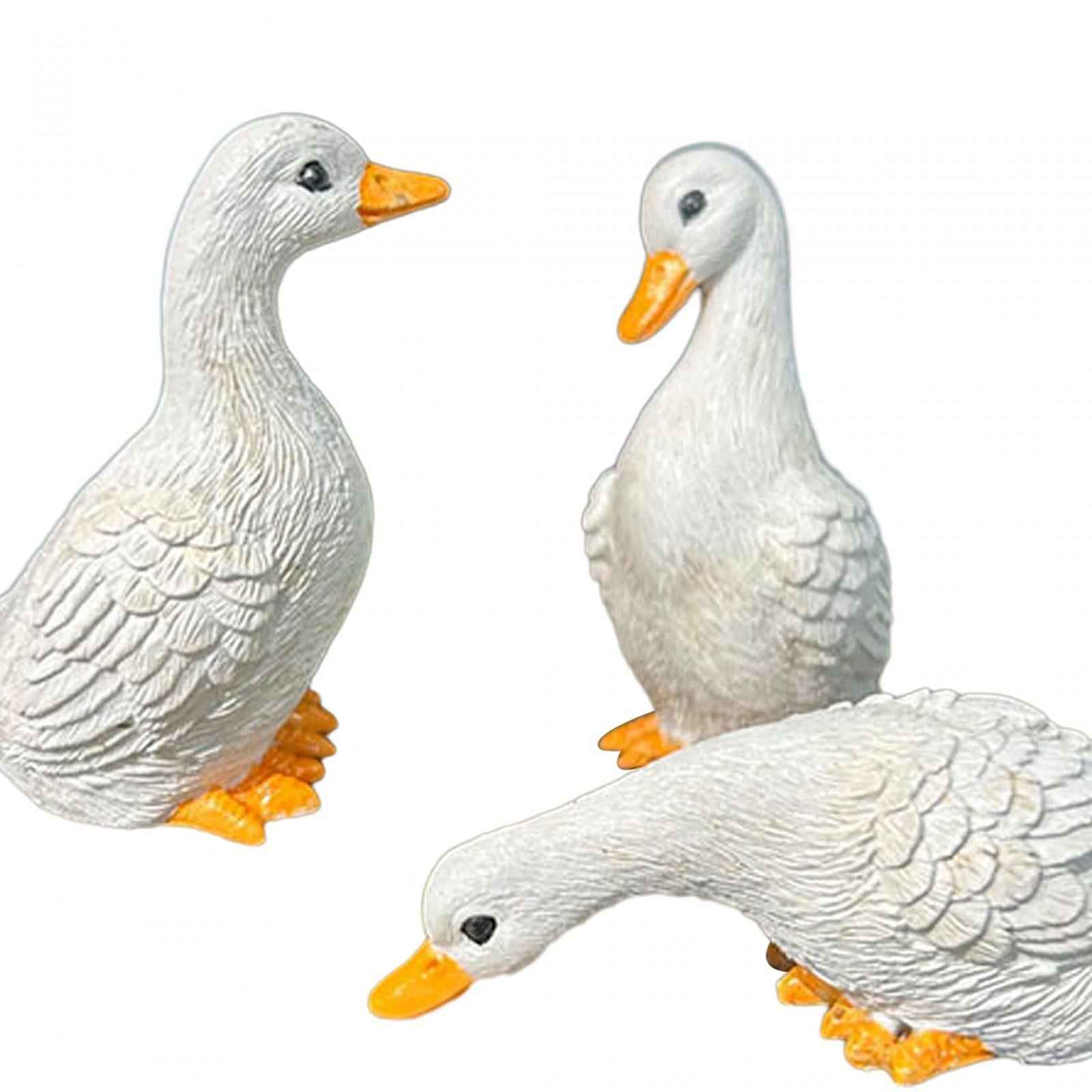 3x Garden Statues Miniature Resin Animal Figurines for Room Fountain Balcony