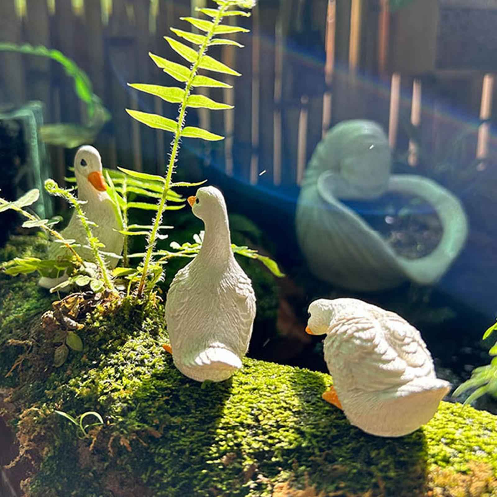 3x Garden Statues Miniature Resin Animal Figurines for Room Fountain Balcony