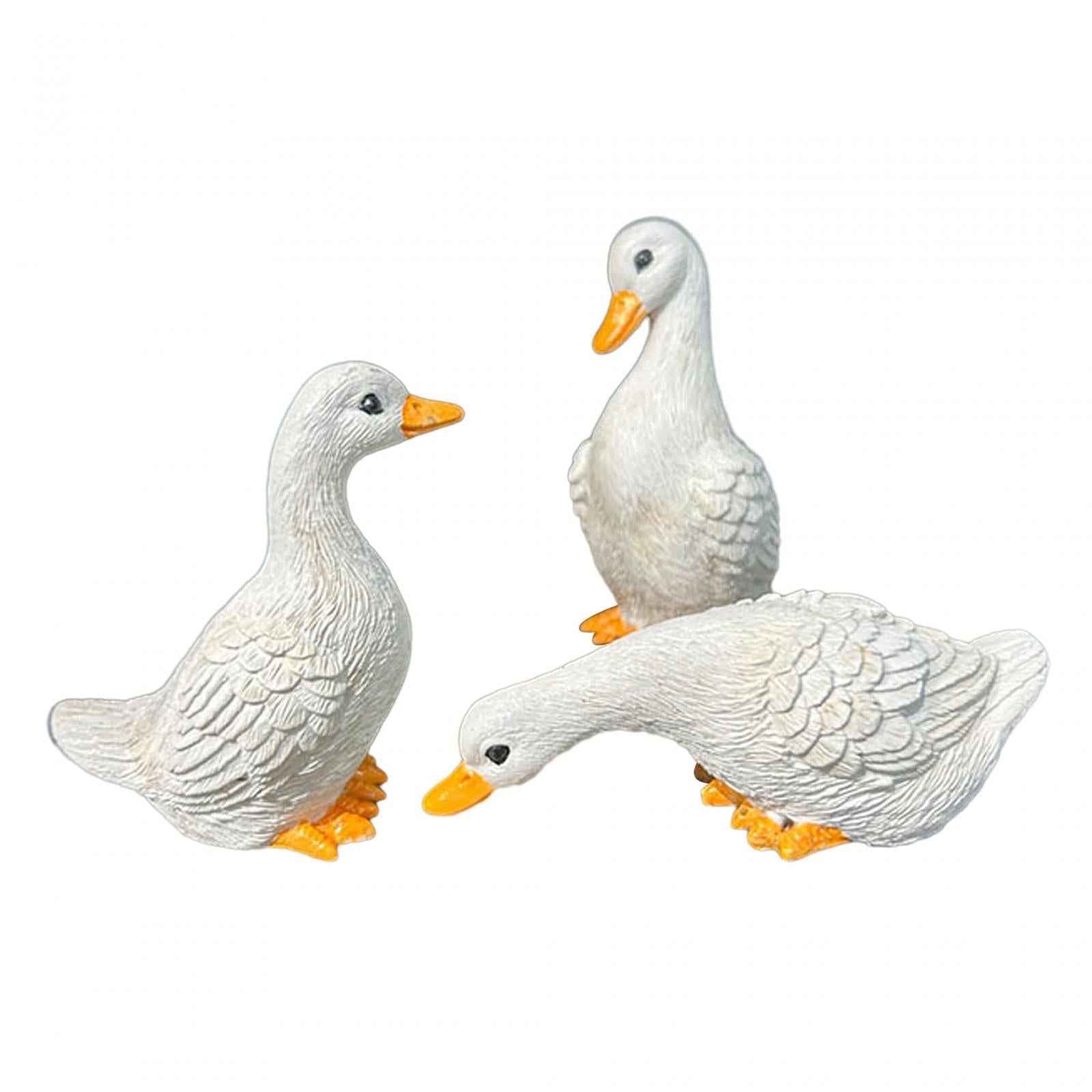 3x Garden Statues Miniature Resin Animal Figurines for Room Fountain Balcony