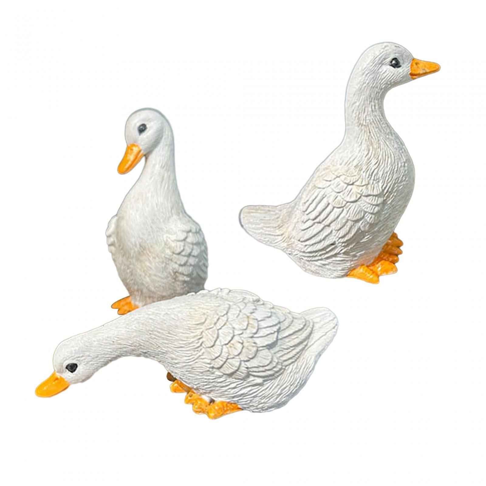 3x Garden Statues Miniature Resin Animal Figurines for Room Fountain Balcony