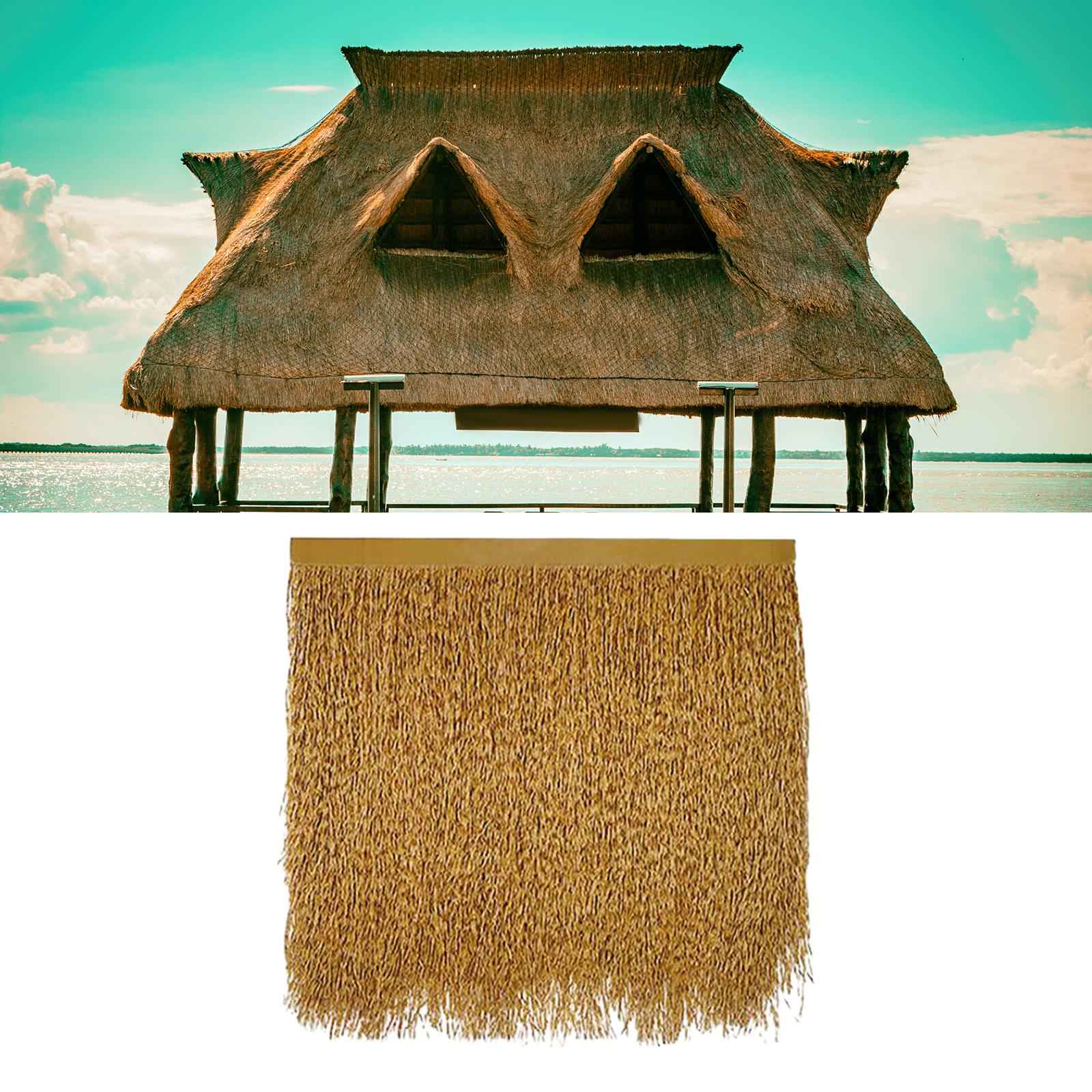 Straw Roof Thatch Decorative Synthetic Thatch Grass Roof for Hut Fence Beach Style C