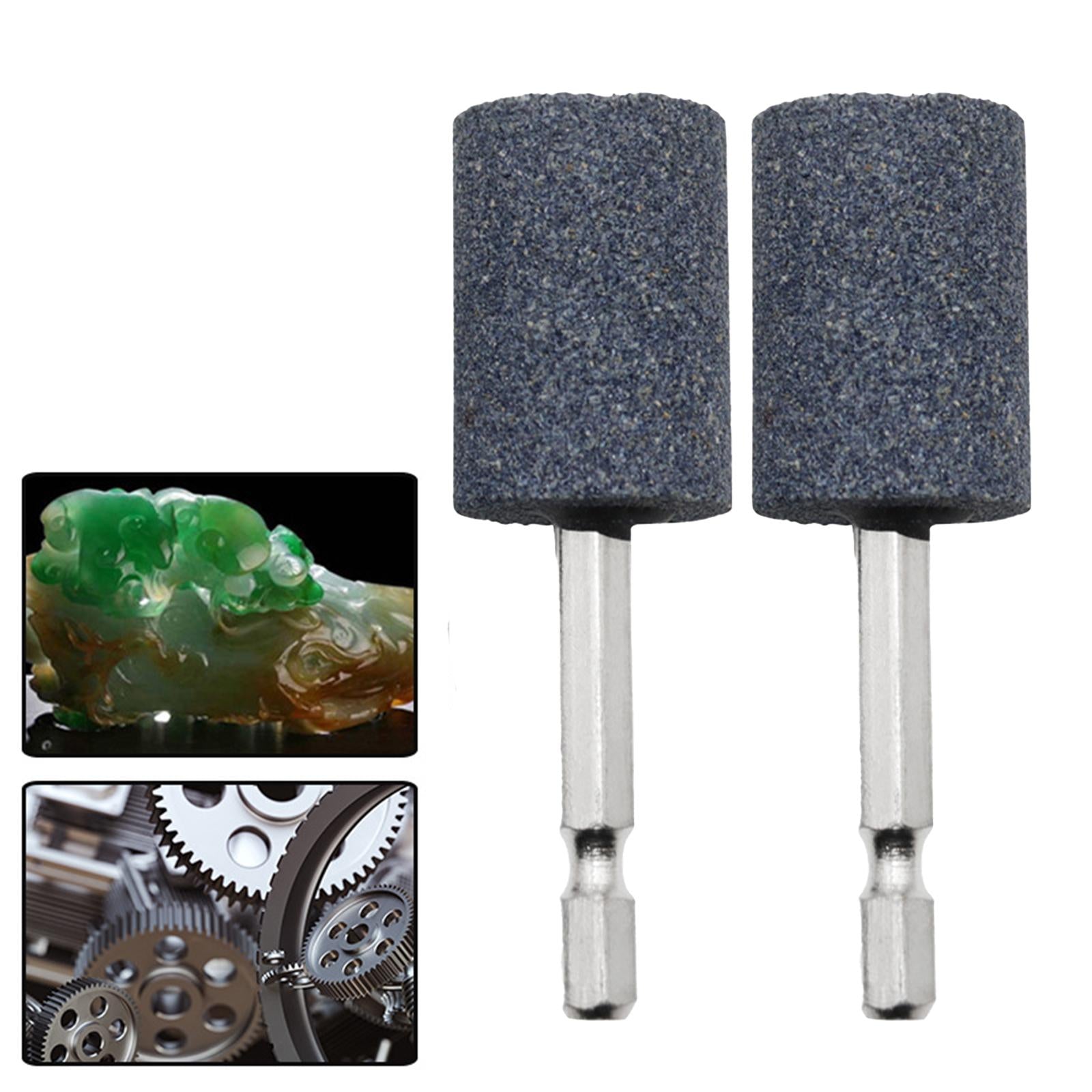 3x2Pcs Grinding Wheel Head 6.35mm Wheel Bit for Jade Bearings Cemented Carbide Cylindrical 79mm