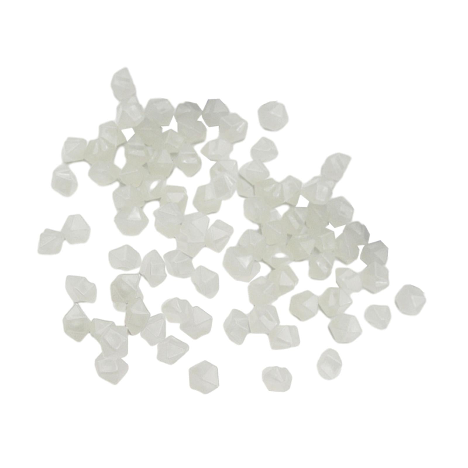 2x100 Pieces Glow in The Dark Stones Rocks Indoor Outdoor for Fish Tank Sturdy White