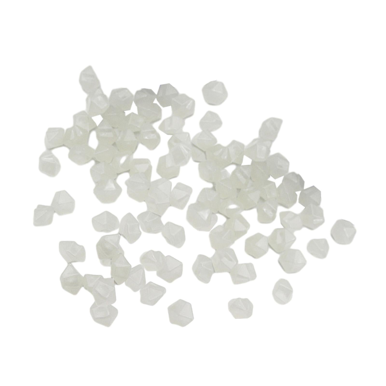 4x100 Pieces Glow in The Dark Stones Rocks Indoor Outdoor for Fish Tank Sturdy White
