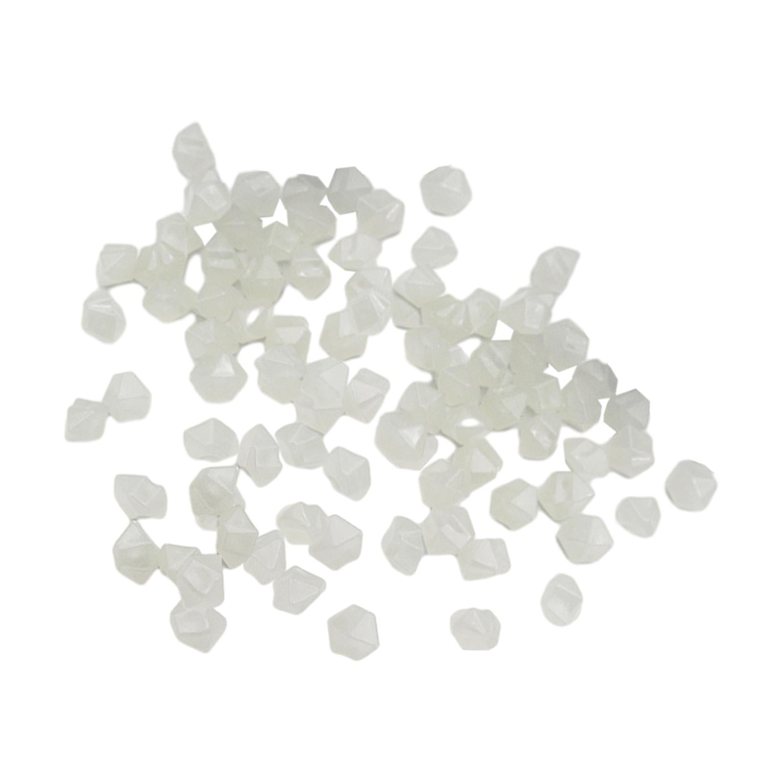 3x100 Pieces Glow in The Dark Stones Rocks Indoor Outdoor for Fish Tank Sturdy White