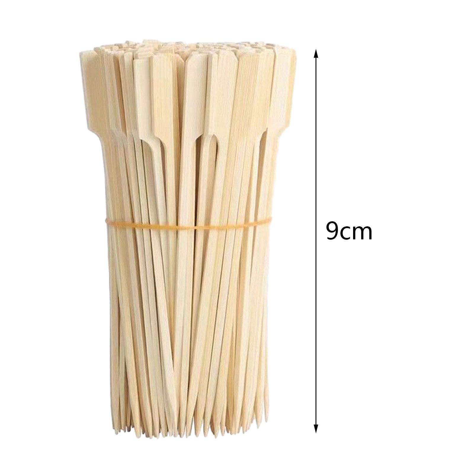 4x100 Pieces Bamboo Skewers BBQ Wood Grilling Skewers for Camping Fruit Kababs 9cm