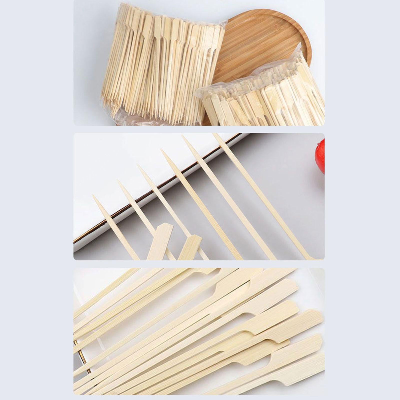 4x100 Pieces Bamboo Skewers BBQ Wood Grilling Skewers for Camping Fruit Kababs 9cm