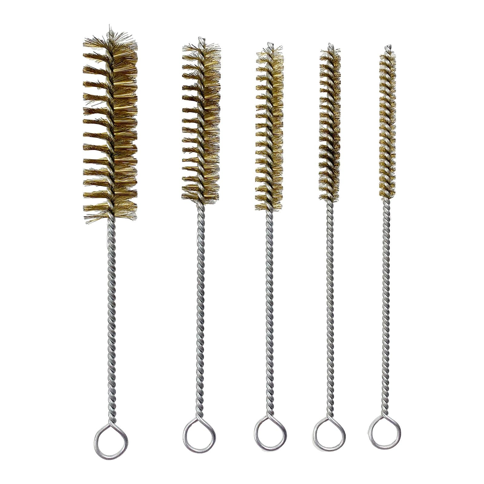 3xBrass Bristles Tube Cleaning Brush Metal Wire Brush for Sink Plumbing Sturdy 20cmx1.6cm