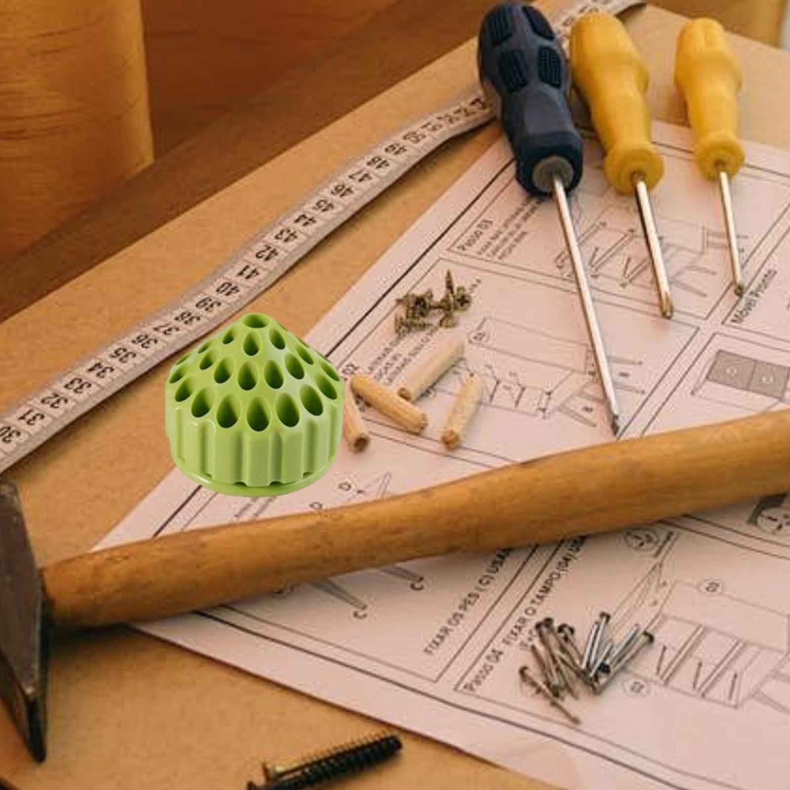 Nail Art Tools Bit Organizer Grinding Head Rack for Workshop Nail Salon Home Green