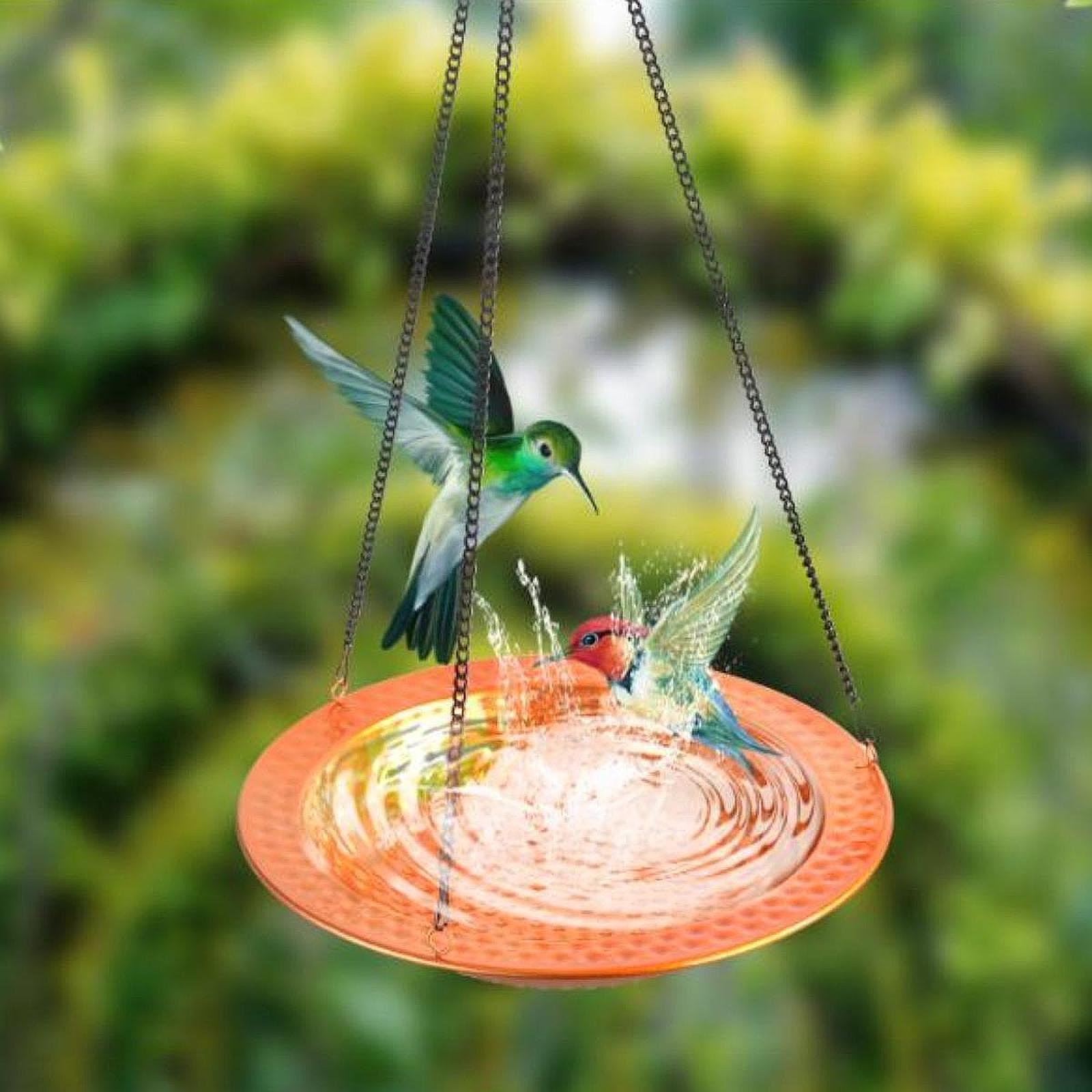 Bird Feeder Tray Water Bowl Feeding Station Gift Landscape Hanging Bird Bath